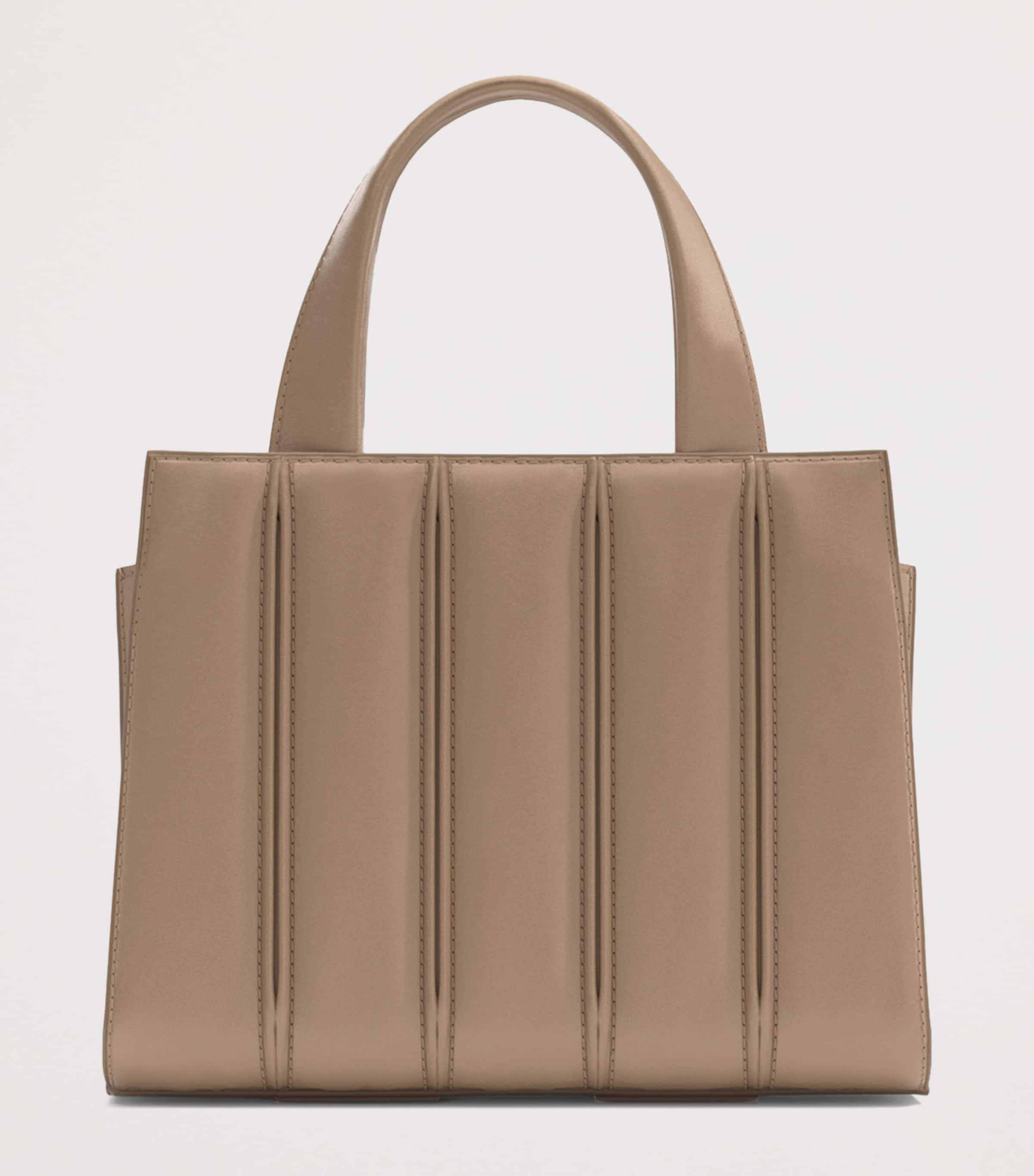 Max Mara Small Quilted Whitney Top-Handle Bag Natural Image 3