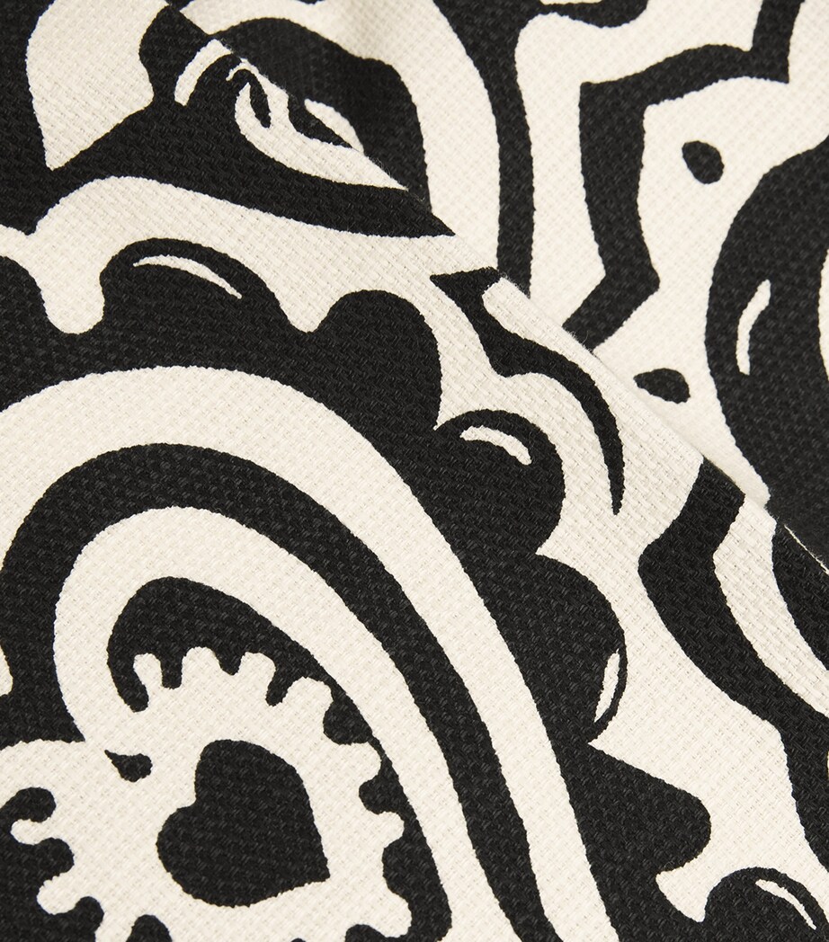 Stretch-Cotton Canvas Patterned Trousers BLACK Image 5