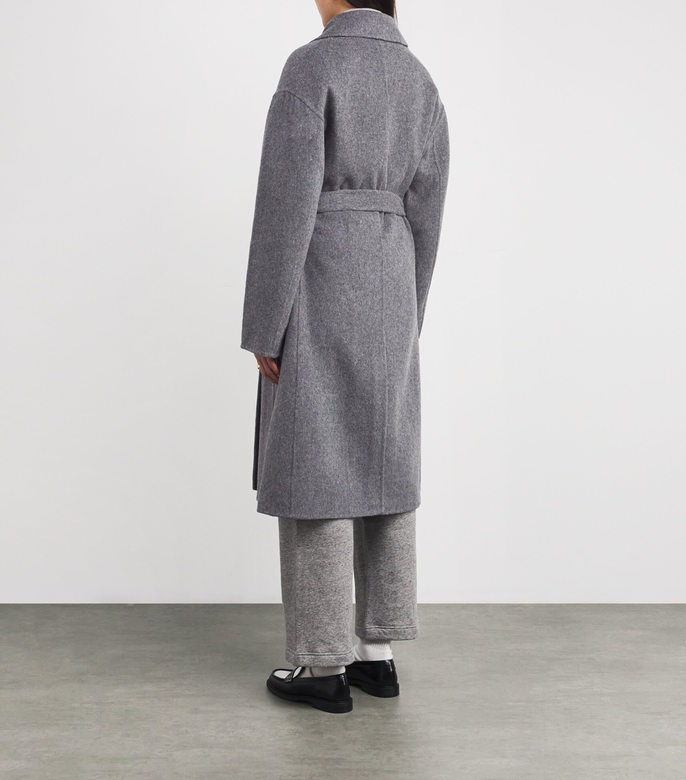 Wool Wrap Coat GREY MELANGE Image 4
