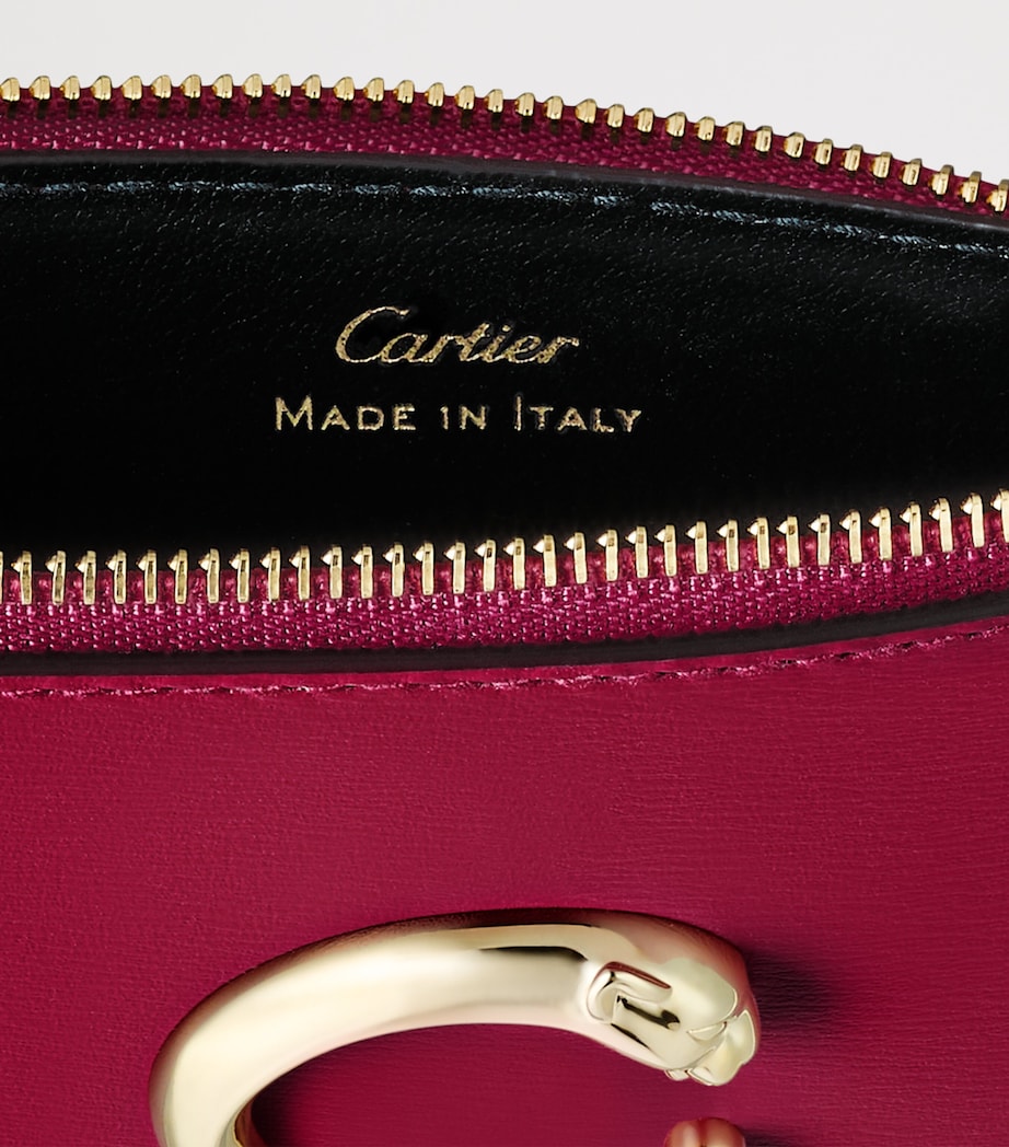 Cartier Leather Panthère de Cartier Zipped Card Holder Red Image 5
