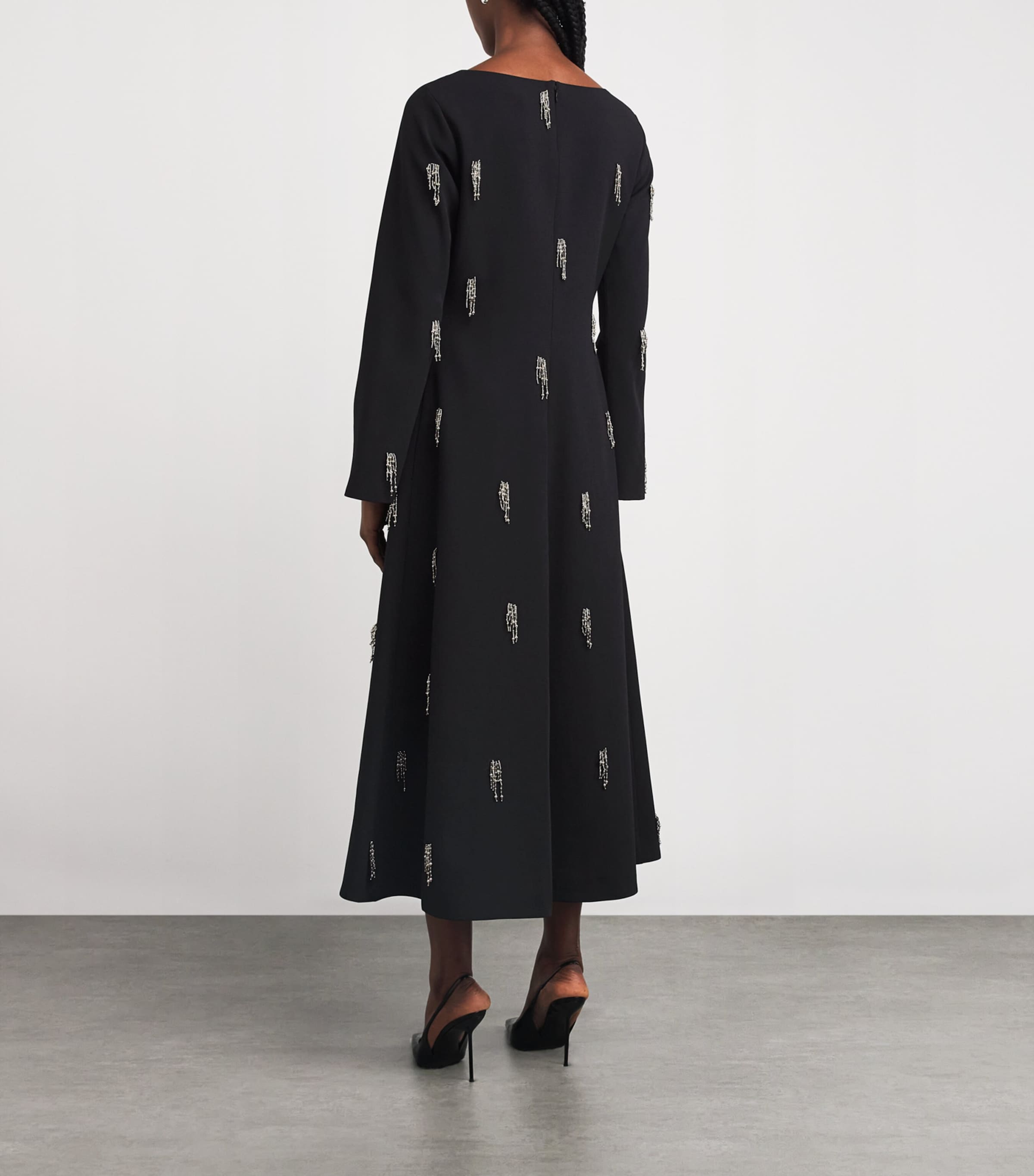 Embellished Coretta Midi Dress BLACK Image 3