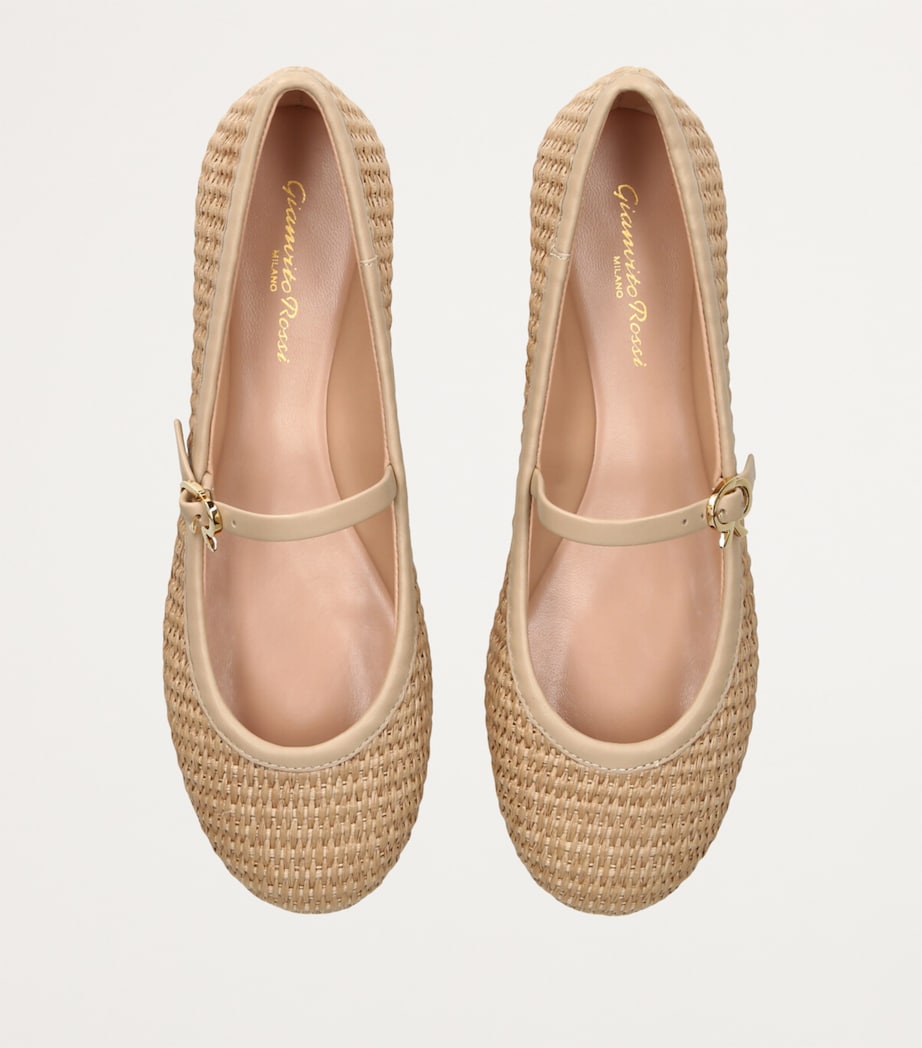 Raffia Carla Ballet Flats BEIGE COMB Image 6