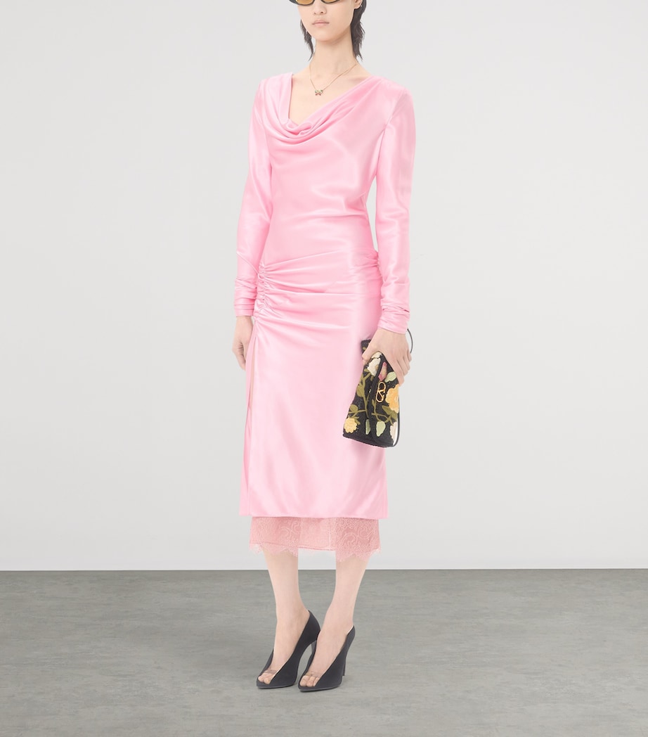 Valentino Womens Silk Draped Midi Dress Image 5