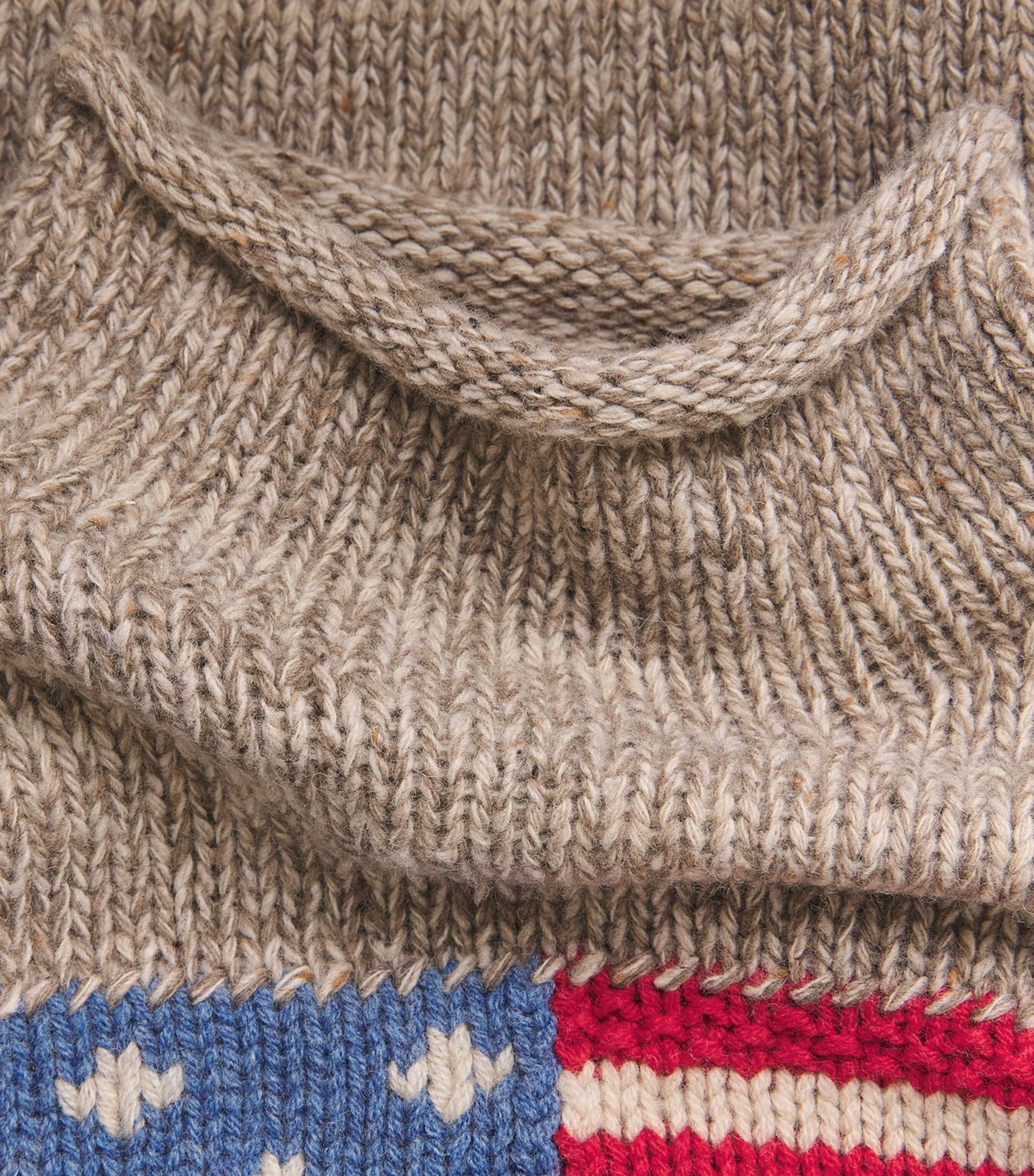 Wool-Blend Flag Rollneck Sweater NATURAL MULTI Image 5