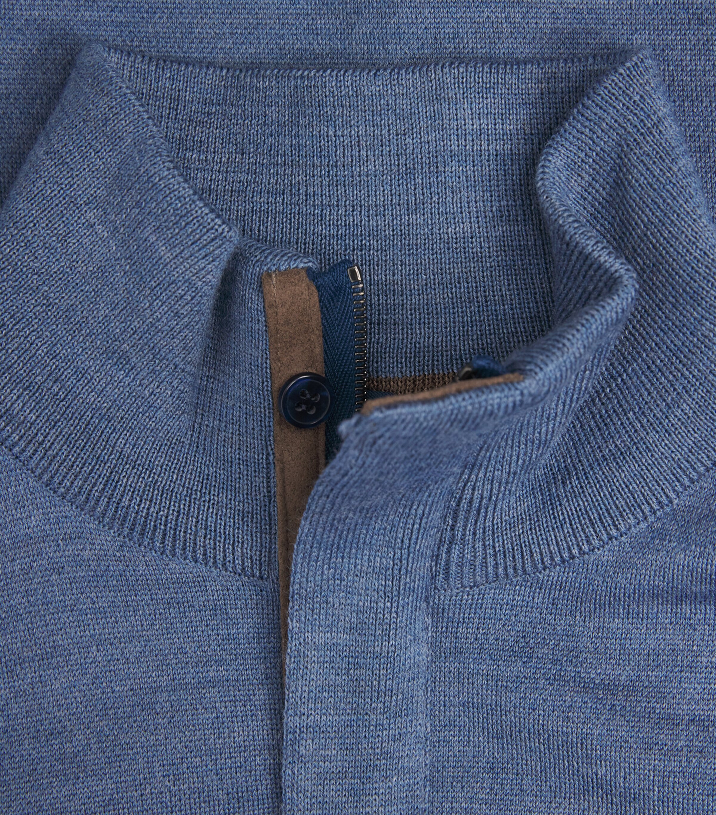 Paul & Shark Mens Virgin Wool Quarter-Zip Sweater Cadet Blue Image 6