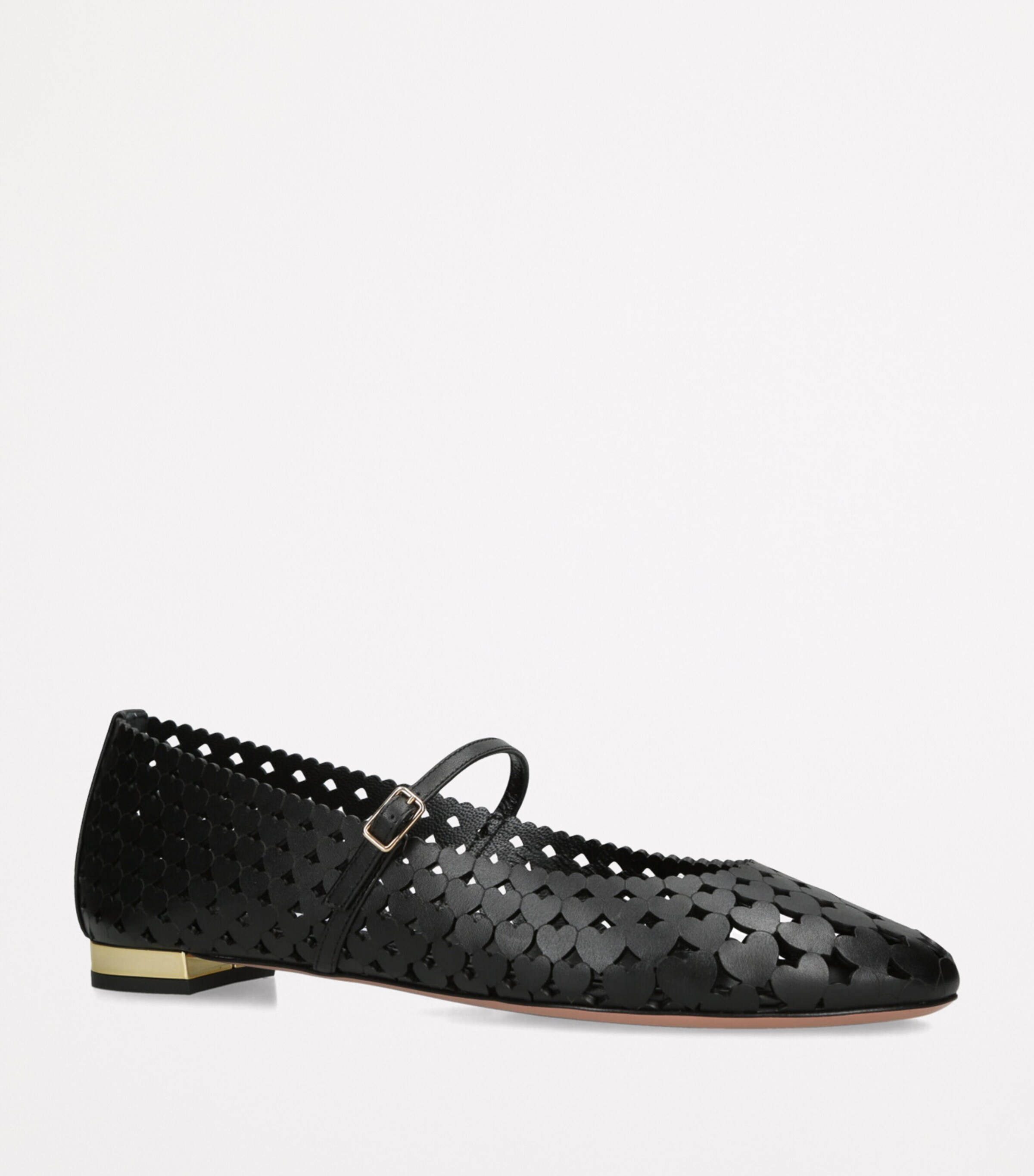 Aquazzura Leather Amourose Ballet Flats Black Image 3