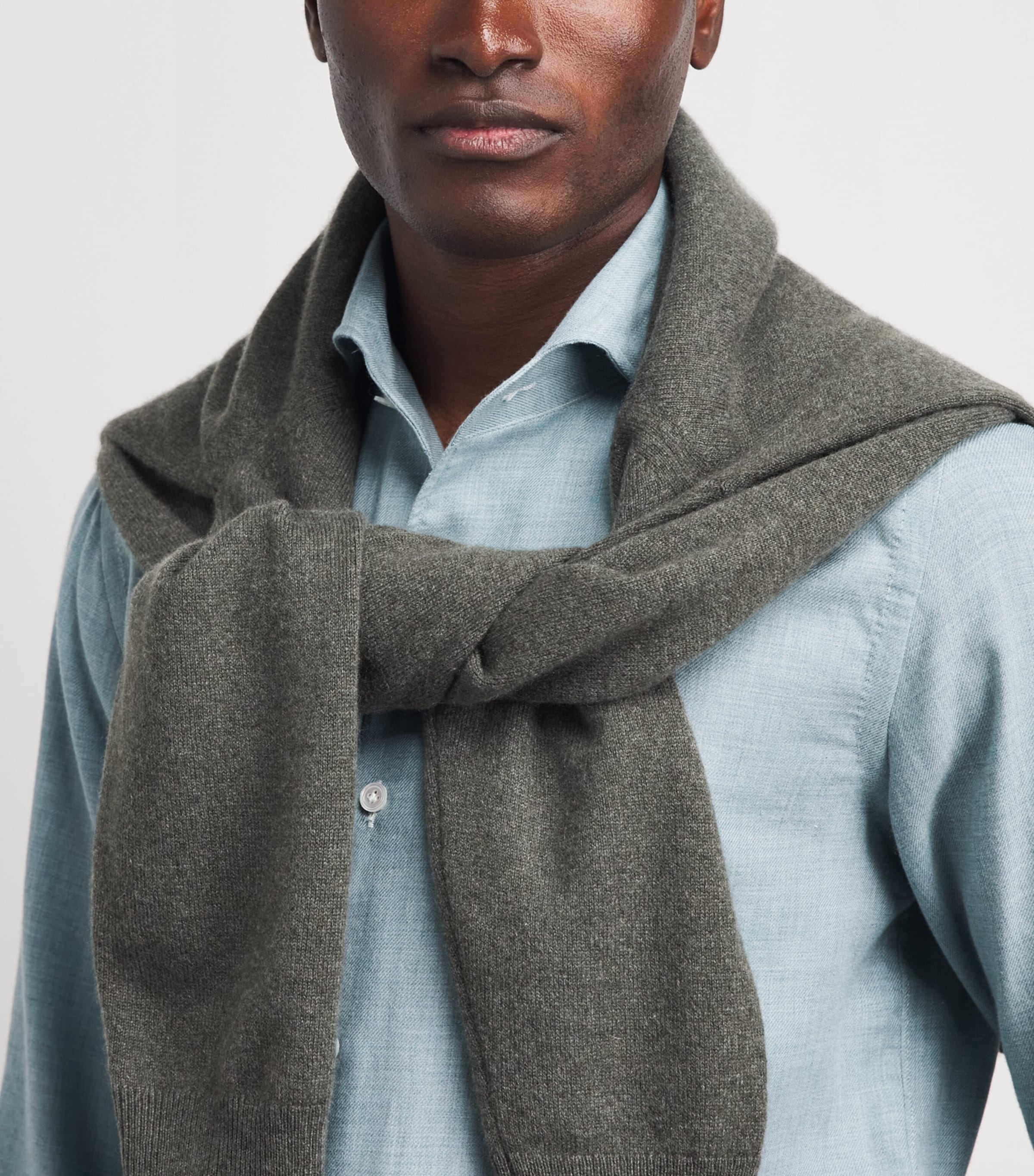 100HANDS Mens Cotton Flannel Shirt Ocean Grey Image 3