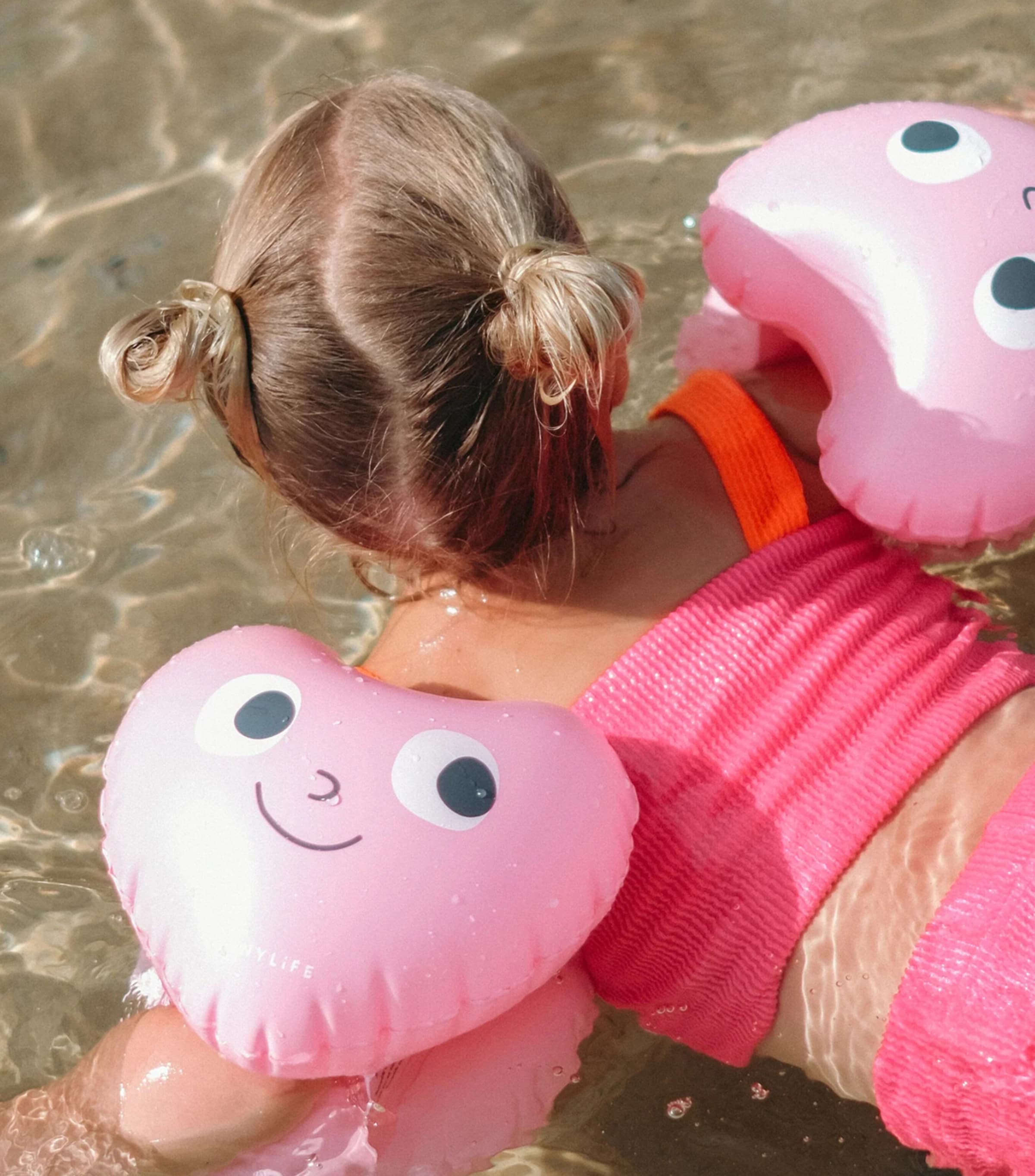 Sunnylife Kids Inflatable Poppy the Peach Armbands Pink Image 2