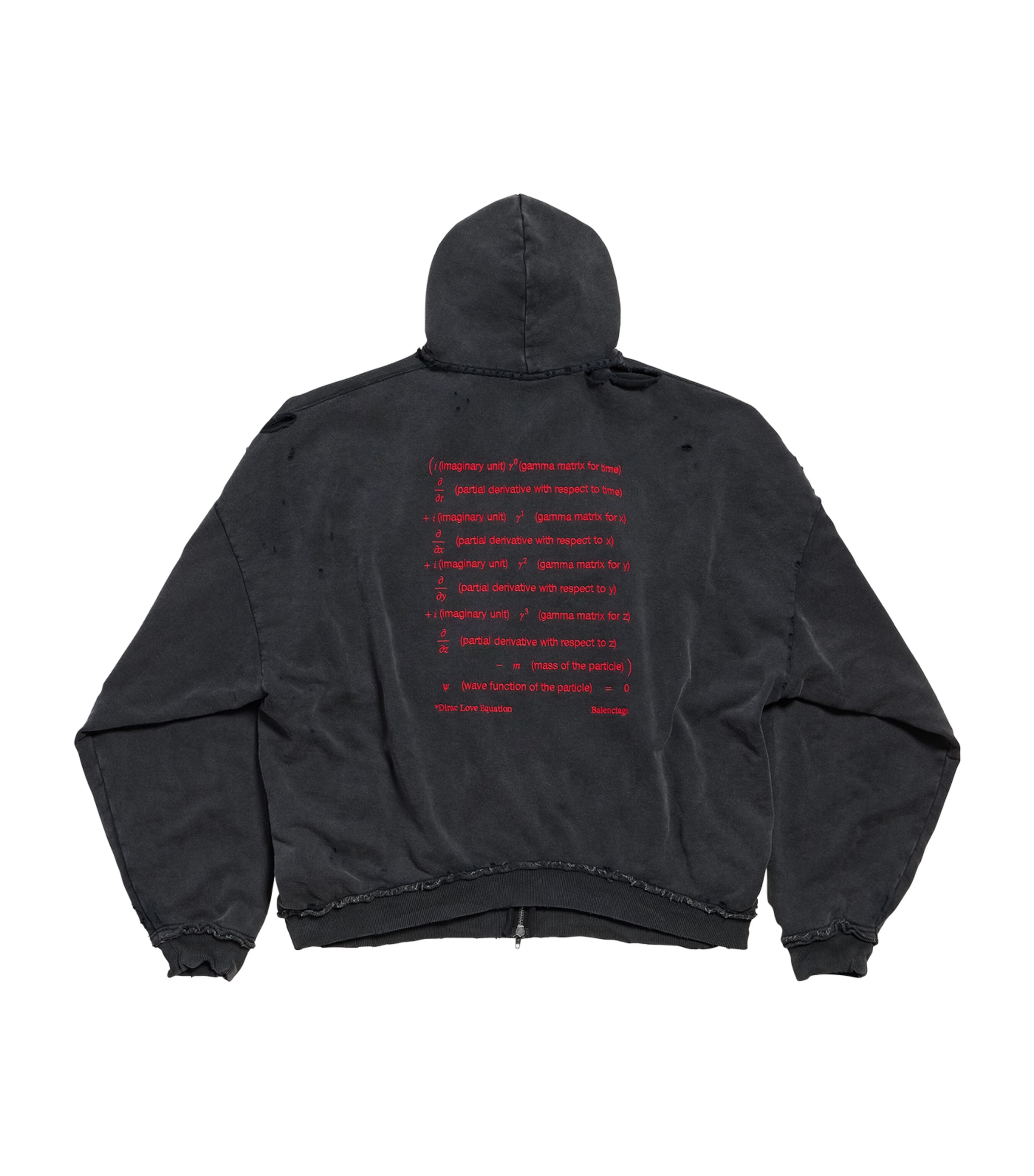 Balenciaga Mens Cotton Dirac Formula Zip-Up Hoodie Image 6
