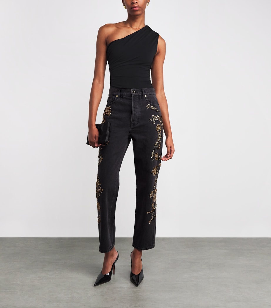 Embellished Daniela Straight Jeans WA_ON WASHED ONYX Image 2