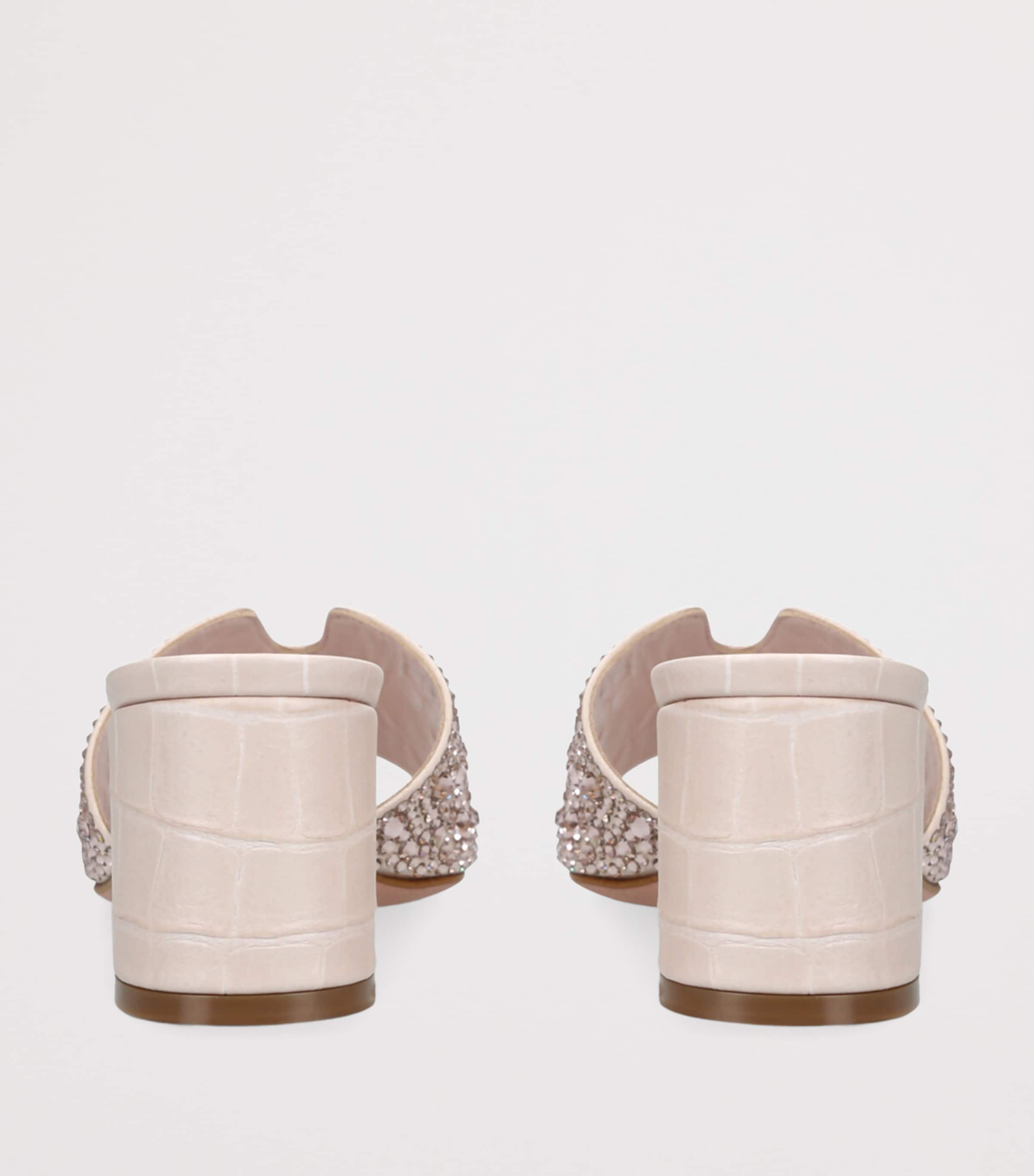 Leather Embellished Florence Heeled Mules 50 BEIGE Image 2