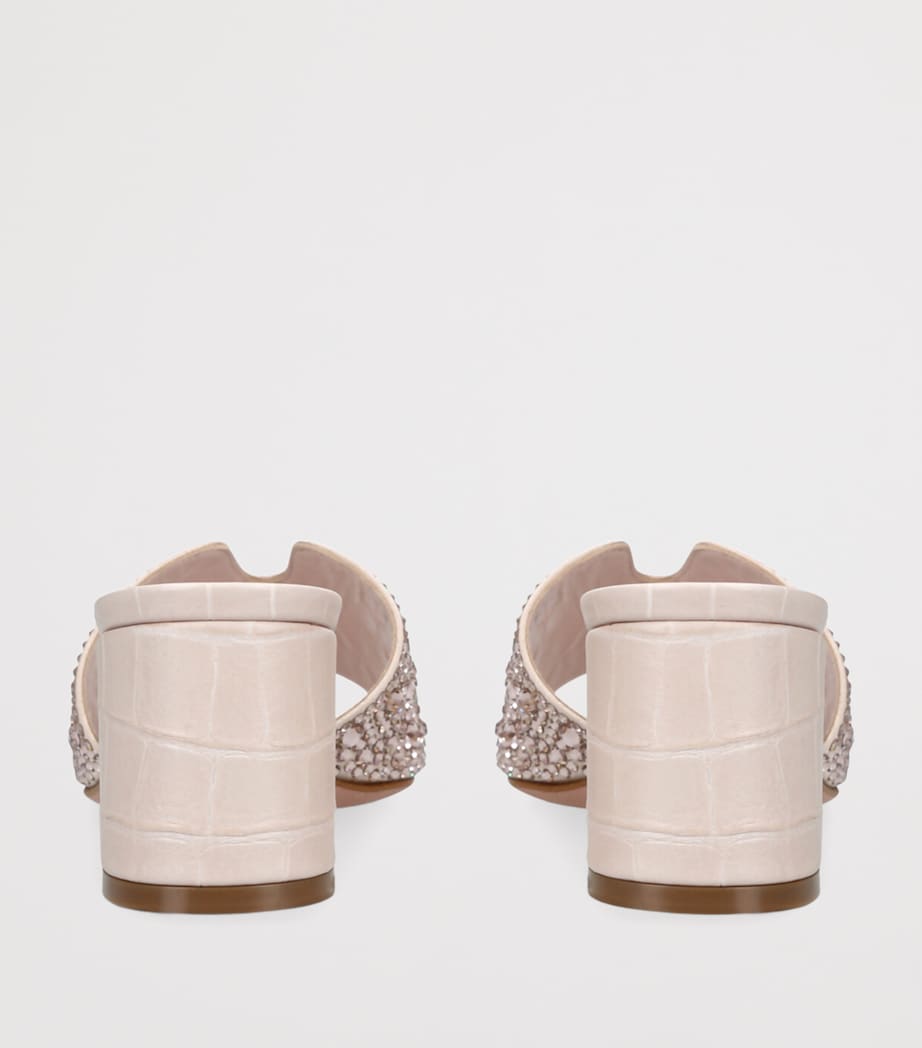 Leather Embellished Florence Heeled Mules 50 BEIGE Image 2