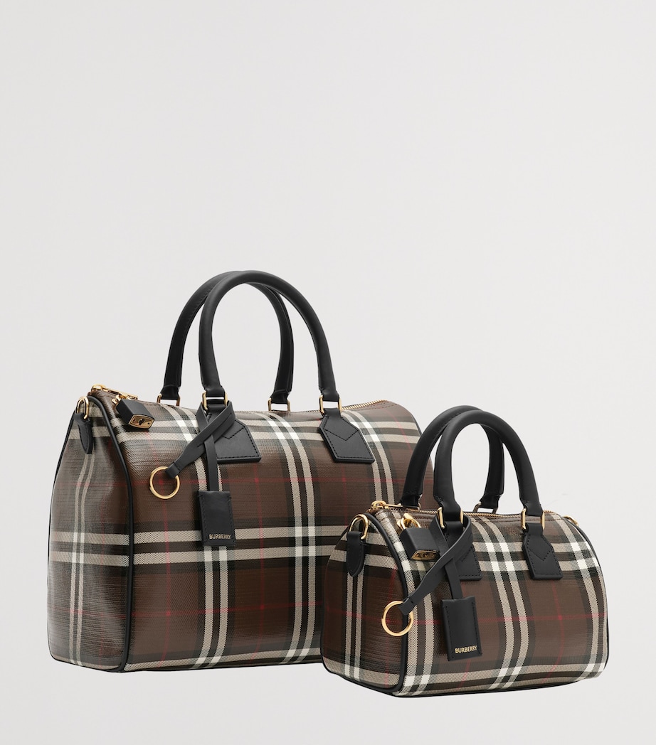 Burberry Mini Check Bowling Bag Chocolate Brown Image 6