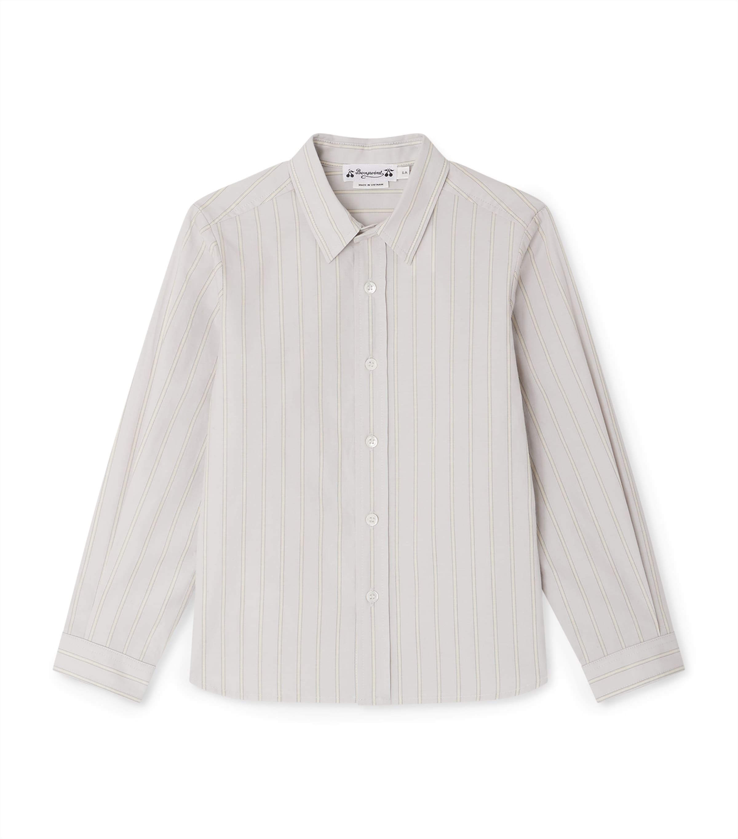 Bonpoint Cotton Stripe Shirt In Blue