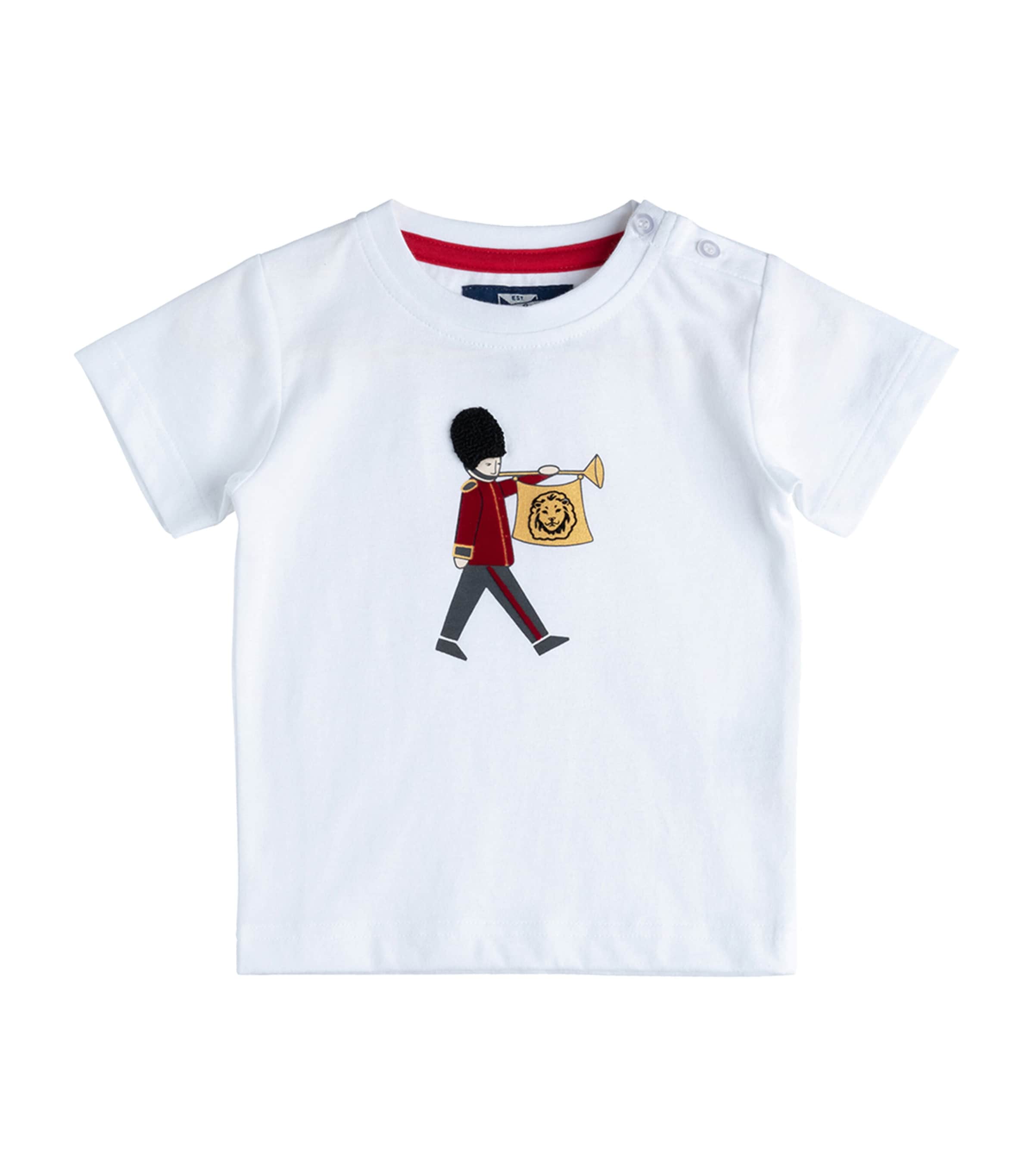 Trotters Boys White Kids Guardsman Short-sleeve Cotton T-shirt 2-11 Years In White
