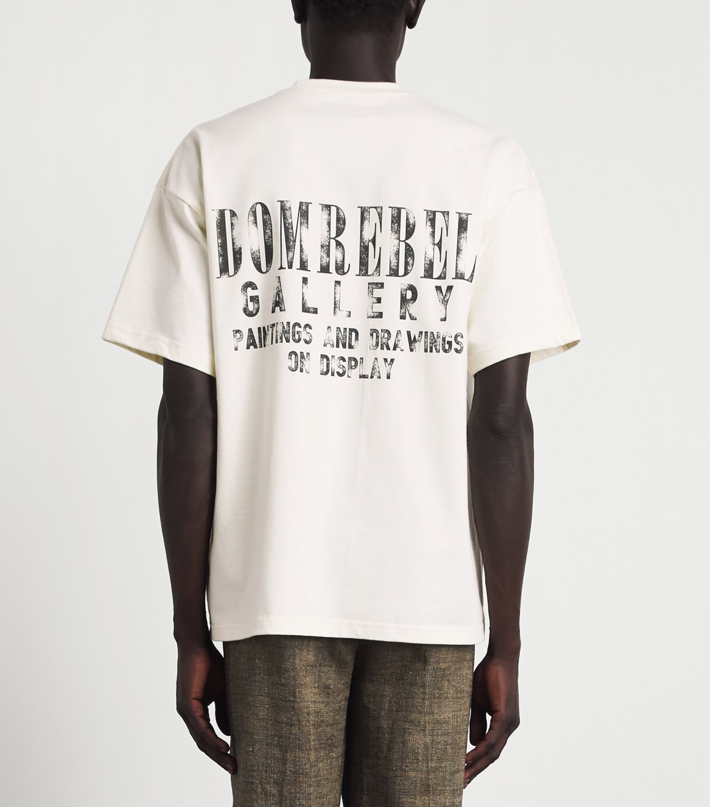 DOMREBEL Mens Cotton Gallery T-Shirt Old White Image 5