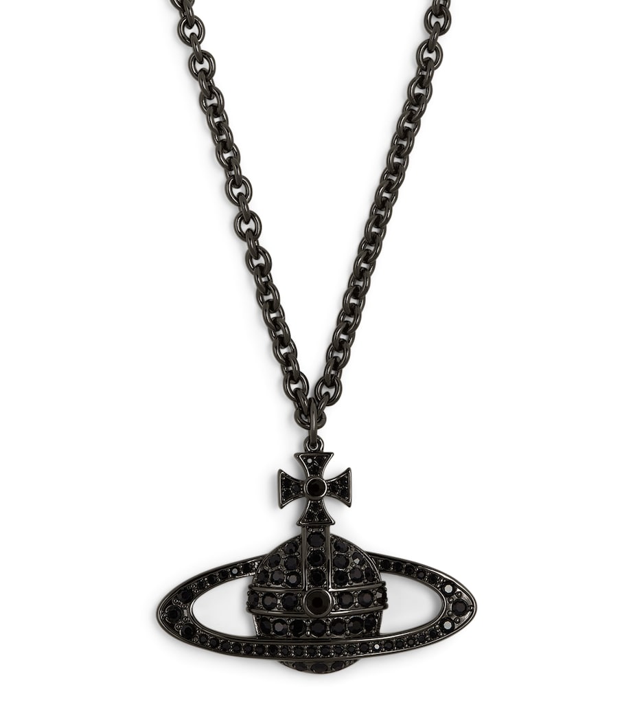 Vivienne Westwood Embellished Bas Relief Necklace Ruthenium Jet Image 1
