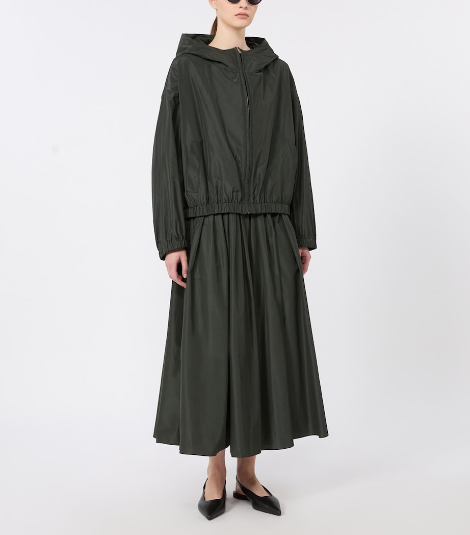 Max Mara Womens Water-Repellent Taffeta Jacket Dark Green Image 2