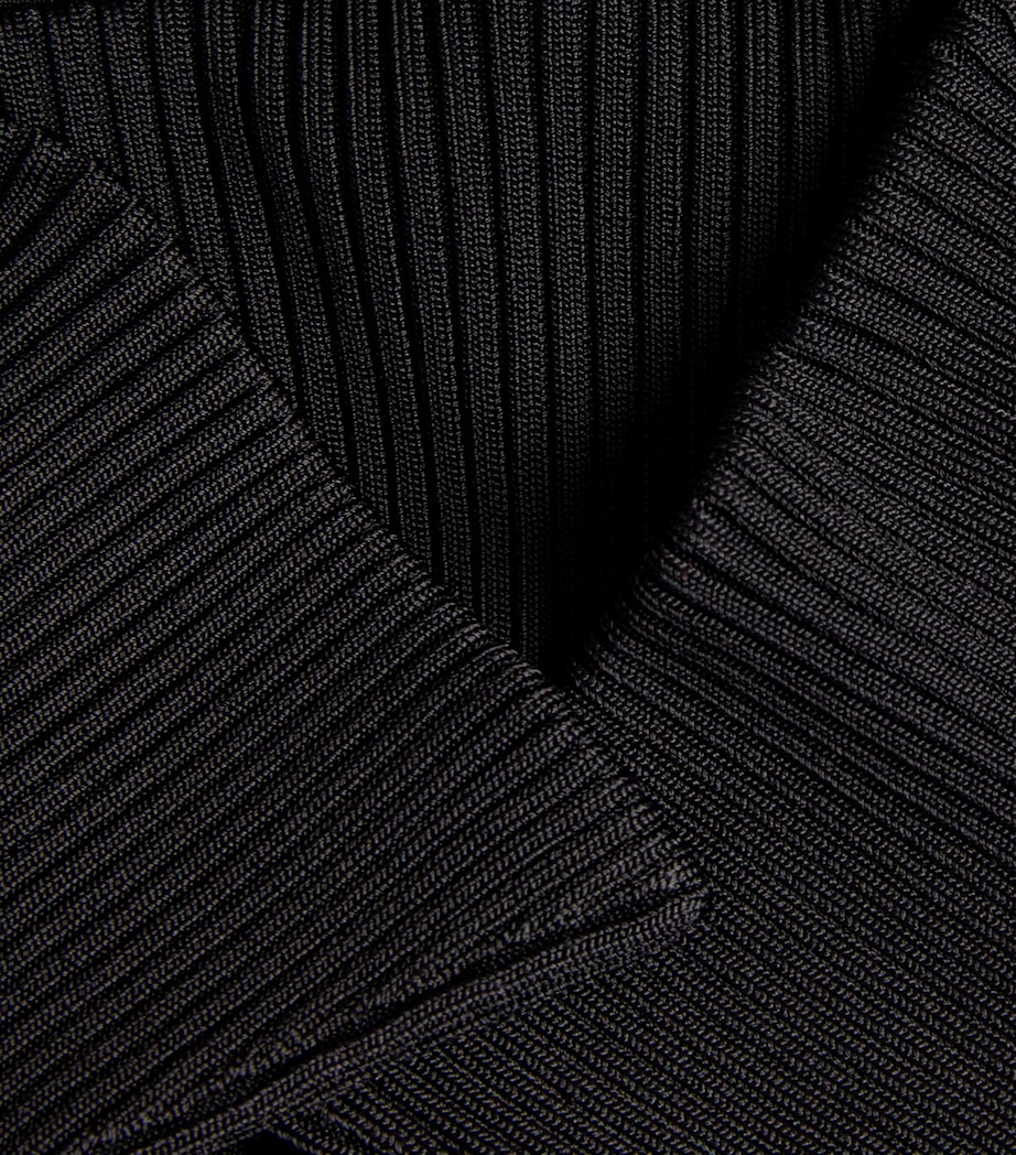 Milano-Knit Collared Jacket BLACK Image 5