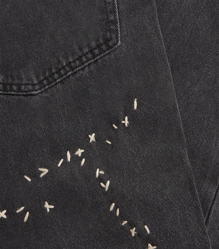 DOMREBEL Mens Jerk Bootcut Jeans Faded Black Image 6