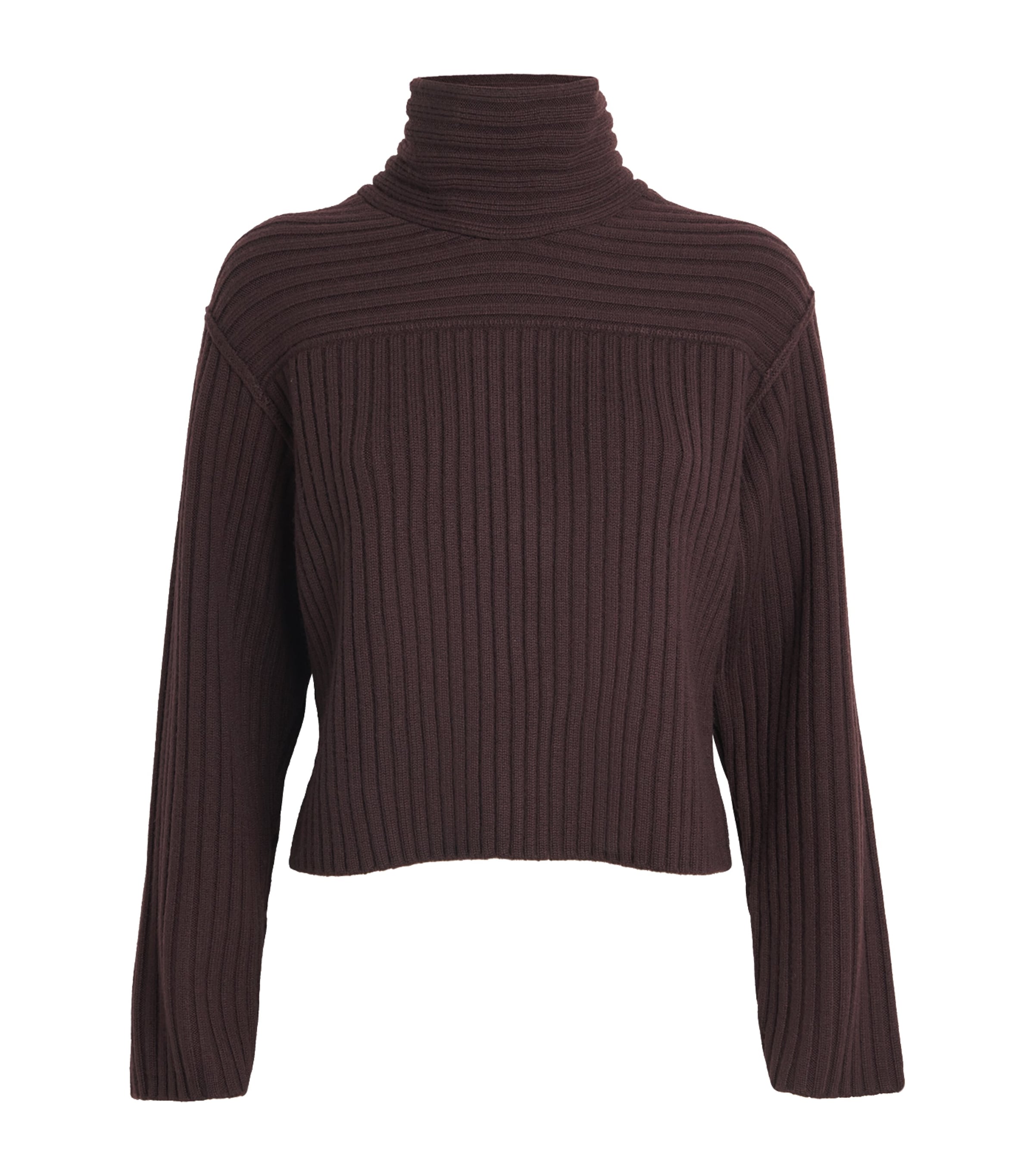 Merino Wool Rollneck Sweater HFR-DEEP PLUM Image 1