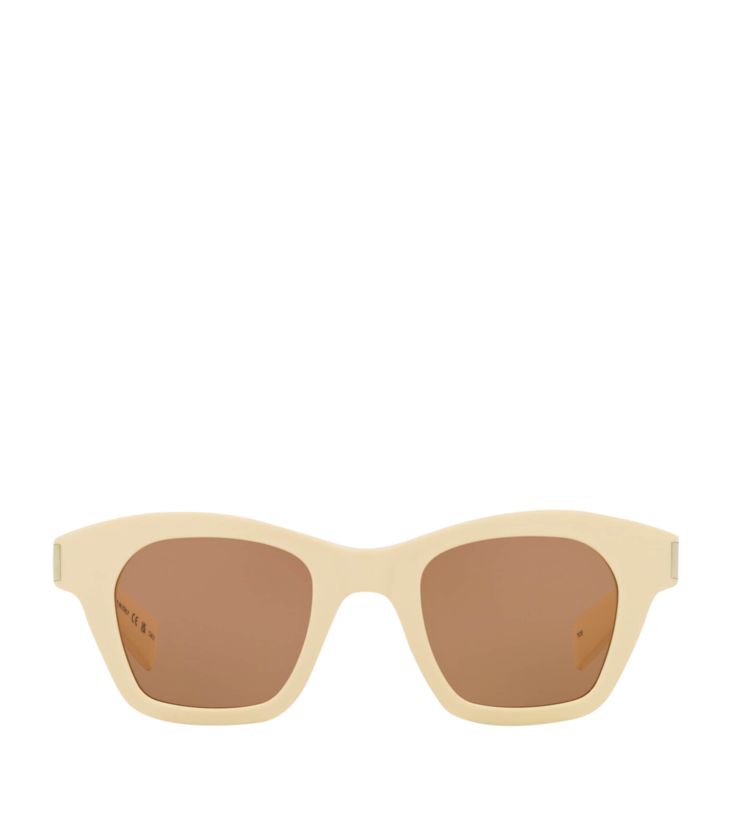 Saint Laurent Womens White Sl592 Square-frame Tortoiseshell Acetate Sunglasses In White