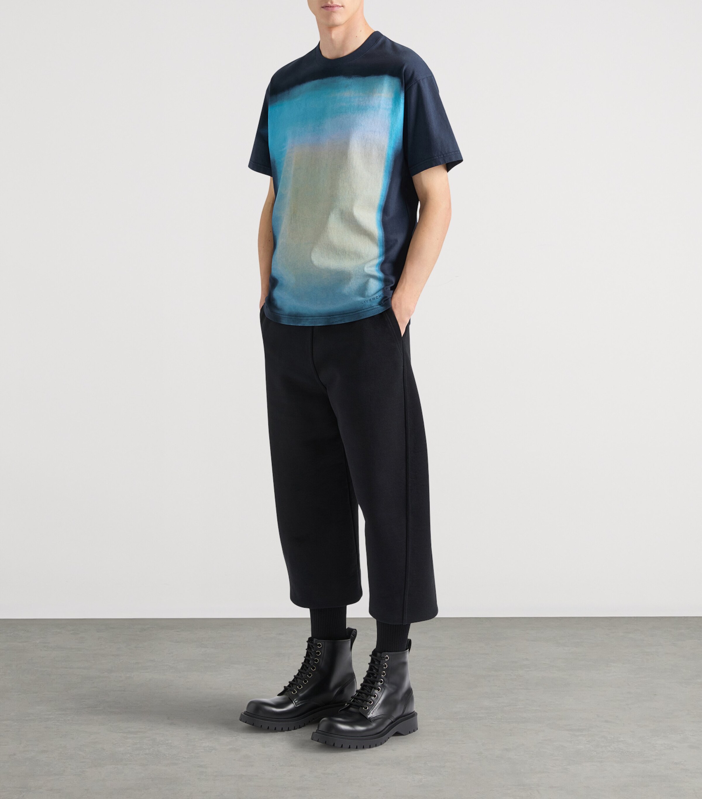 Cotton Paint Print T-Shirt DARK NAVY Image 2