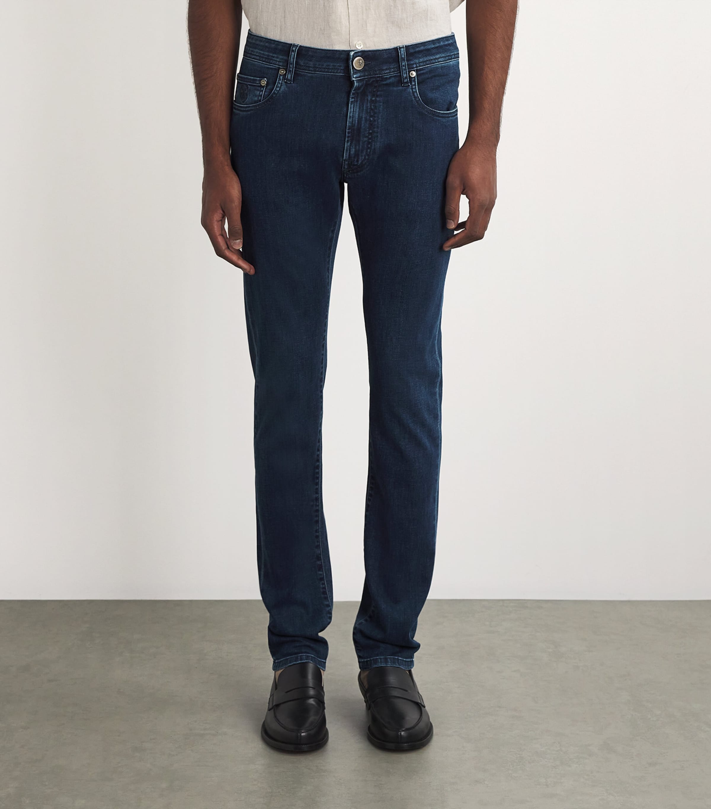 Embroidered-Logo Straight Jeans 003 CHINA BLUE Image 3