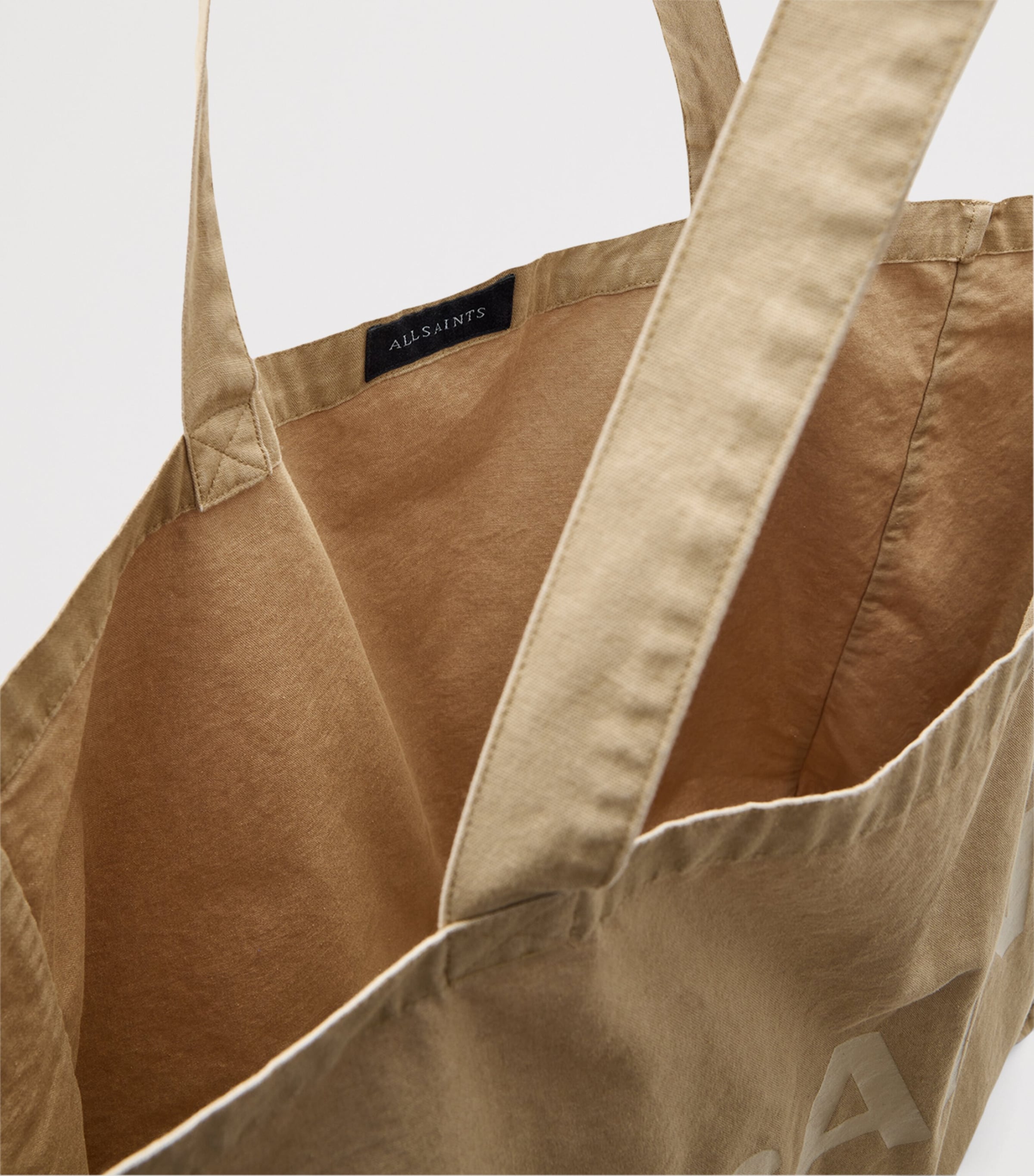 Large Organic Cotton Biggy Tote Bag LIGHT KHAKI Image 4