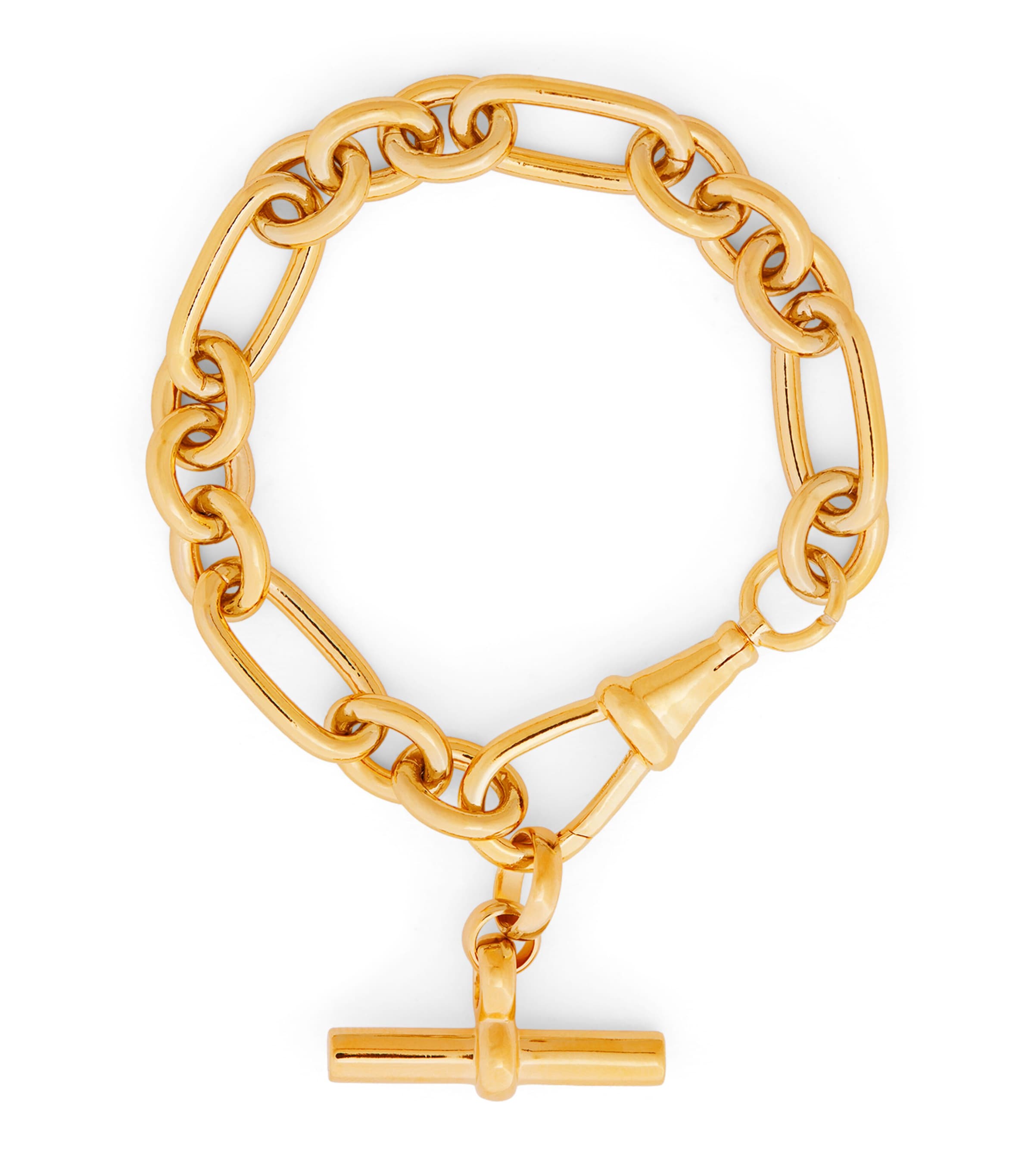 Tilly Sveaas Large Yellow Gold-plated T-bar Clipt Bracelet In Gold