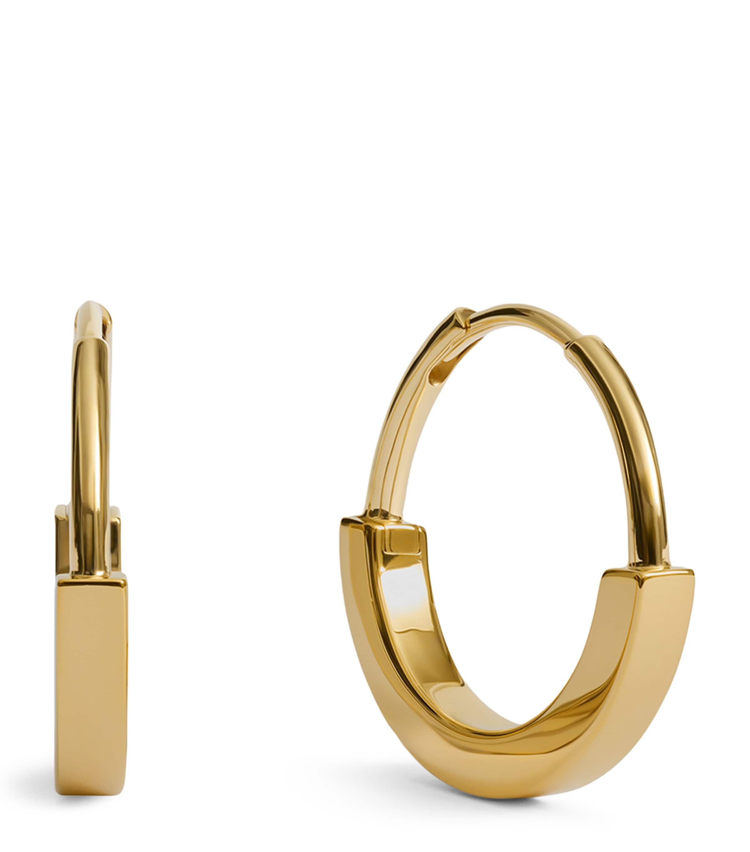 Monica Vinader Small Gold Vermeil Linear Hoop Earrings