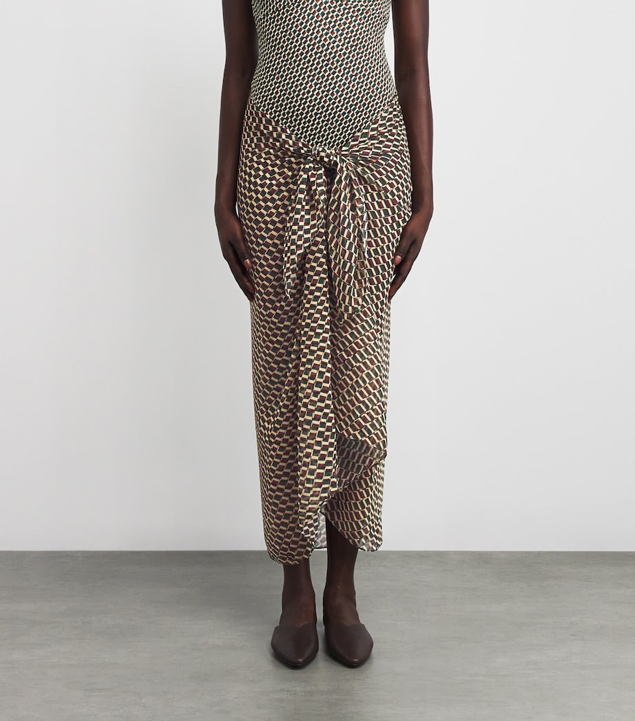 Geometric Print Santorini Sarong IVY GREEN GEO PRINT Image 3