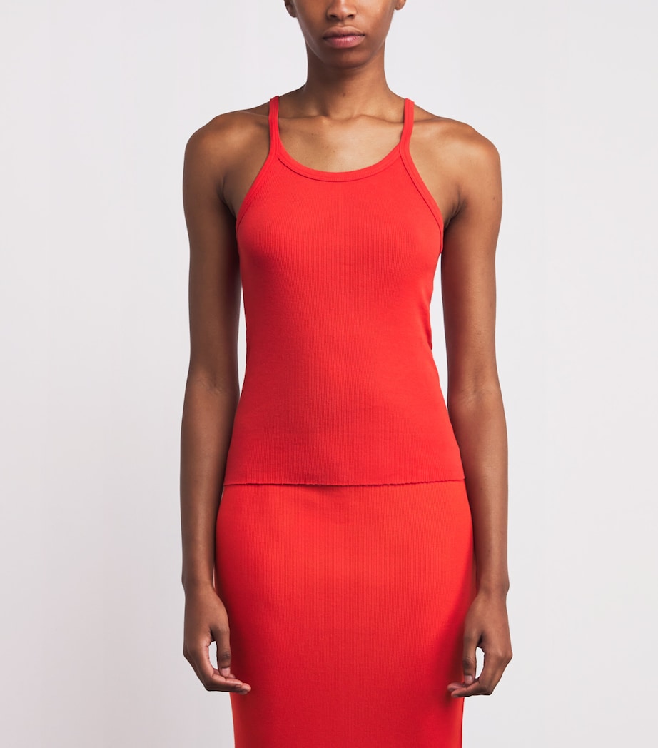 Ribbed Raceback Tank Top POPPY Image 3
