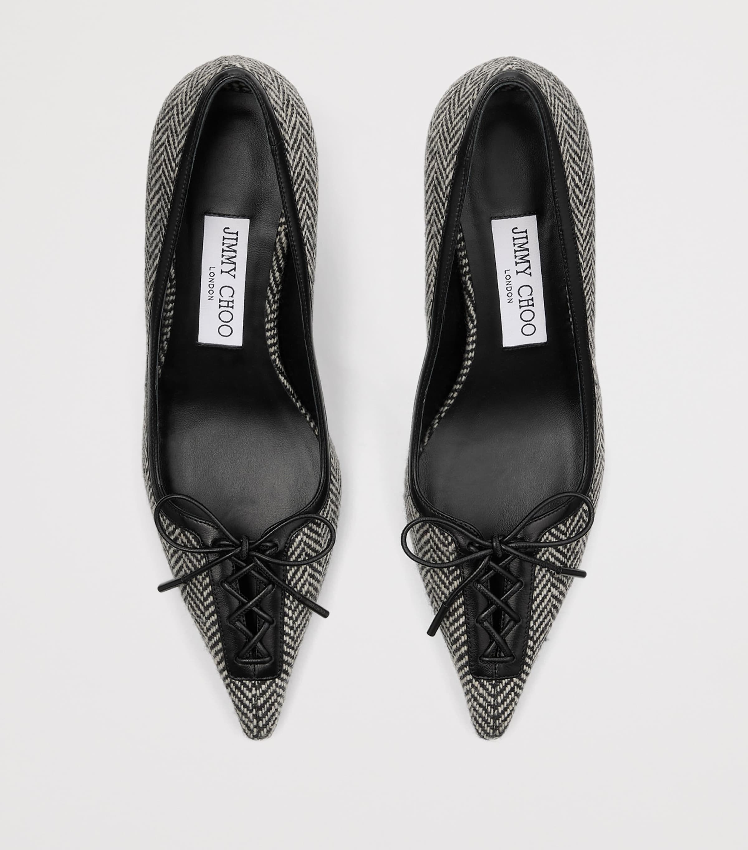 Jimmy Choo Scarlett 50 Herringbone Pumps Grey/black Mix/black Image 4