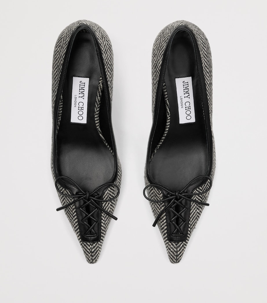 Jimmy Choo Scarlett 50 Herringbone Pumps Grey/black Mix/black Image 4
