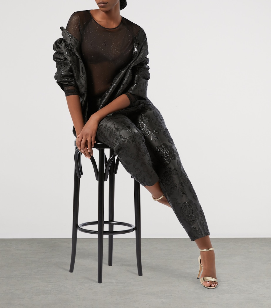 Cloque Embellished Rupia Shirt BLACK Image 4