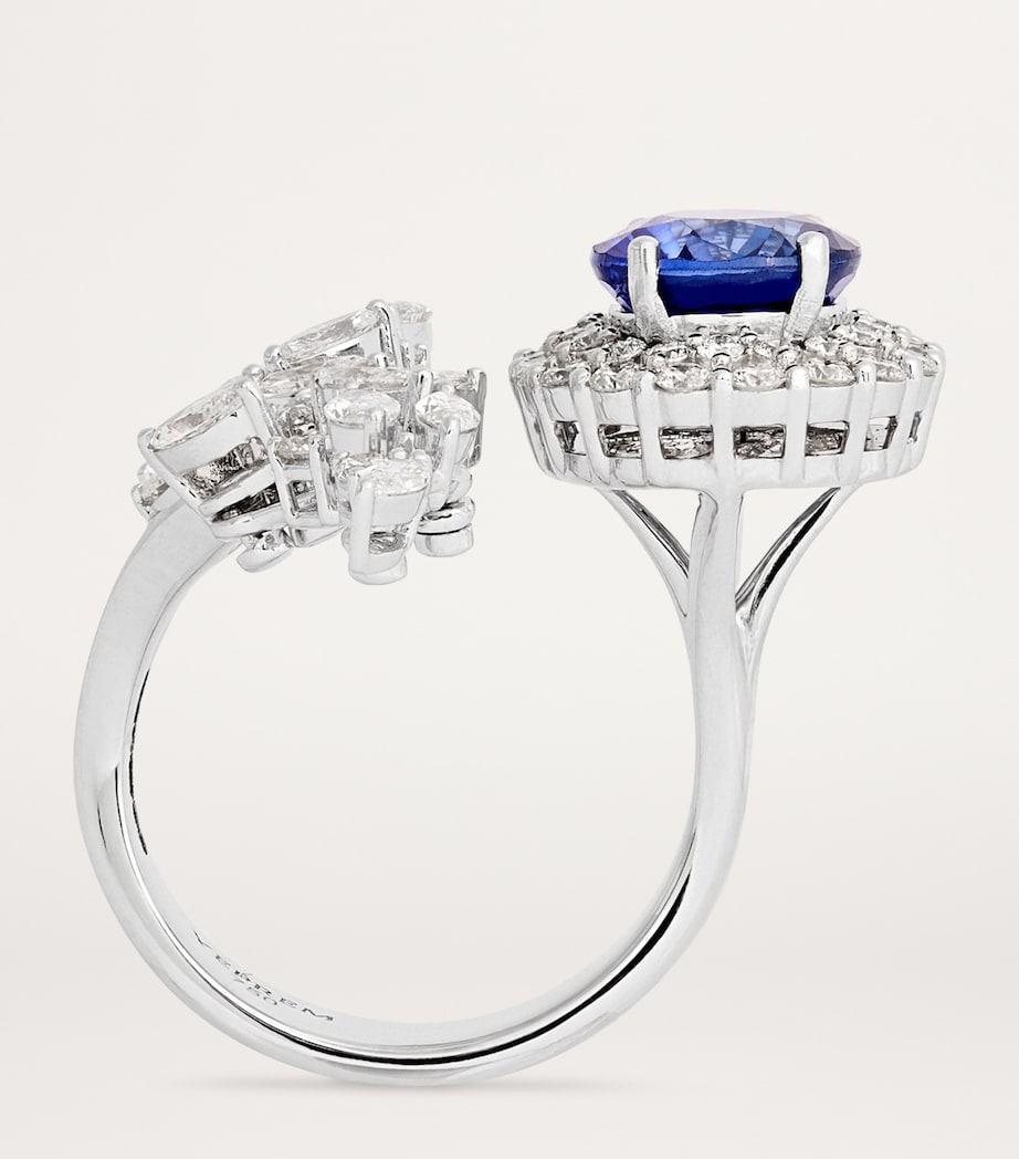 White Gold, Diamond and Blue Sapphire Reign Supreme Ring WHITE GOLD Image 3
