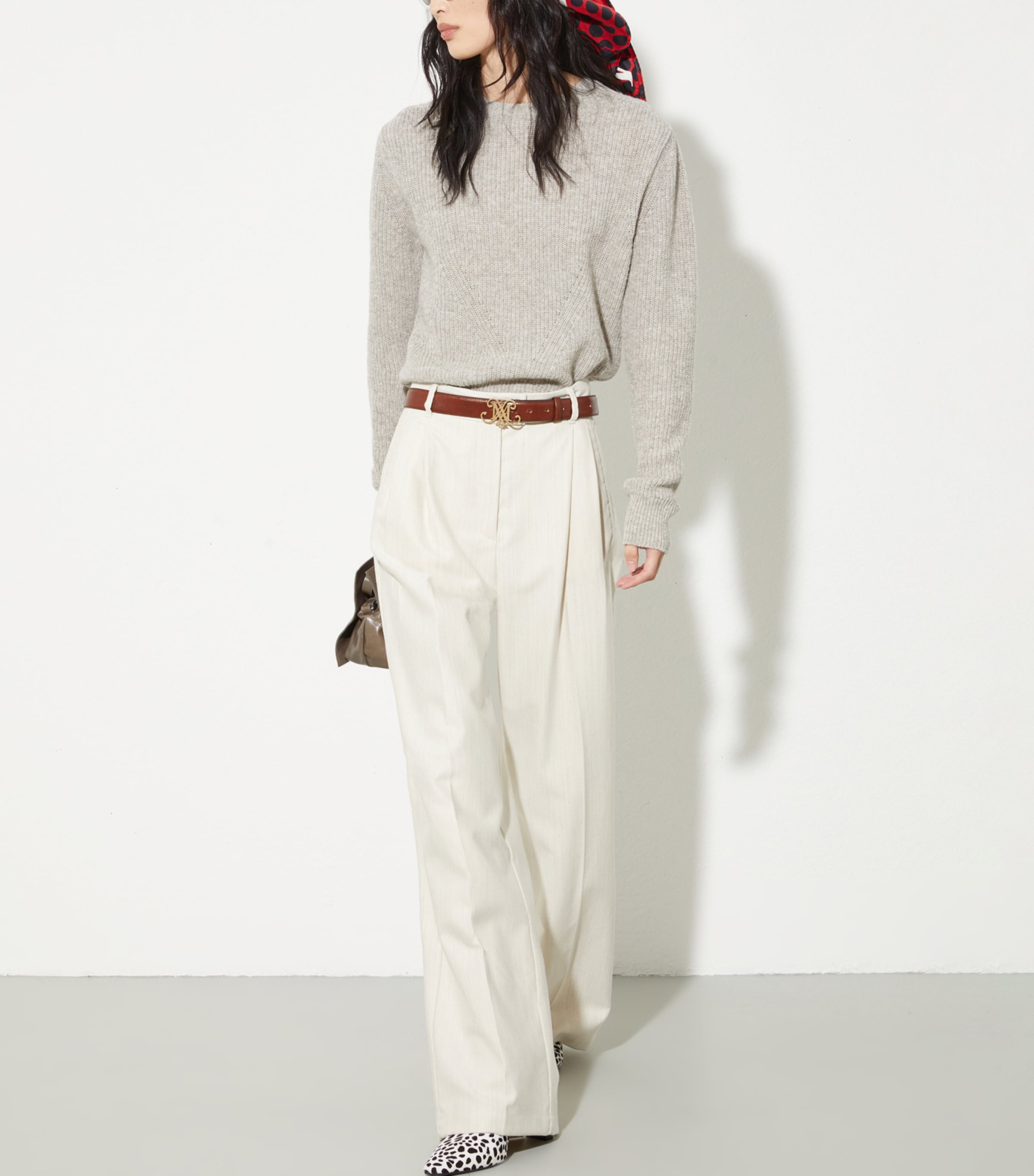 Cotton-Blend Rib-Knit Sweater SAND Image 2