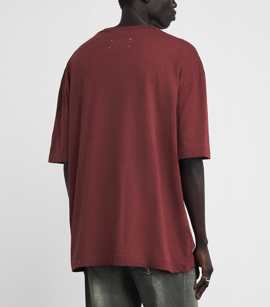 Maison Margiela Mens Cotton Numeric T-Shirt Dark Bric Red Image 5