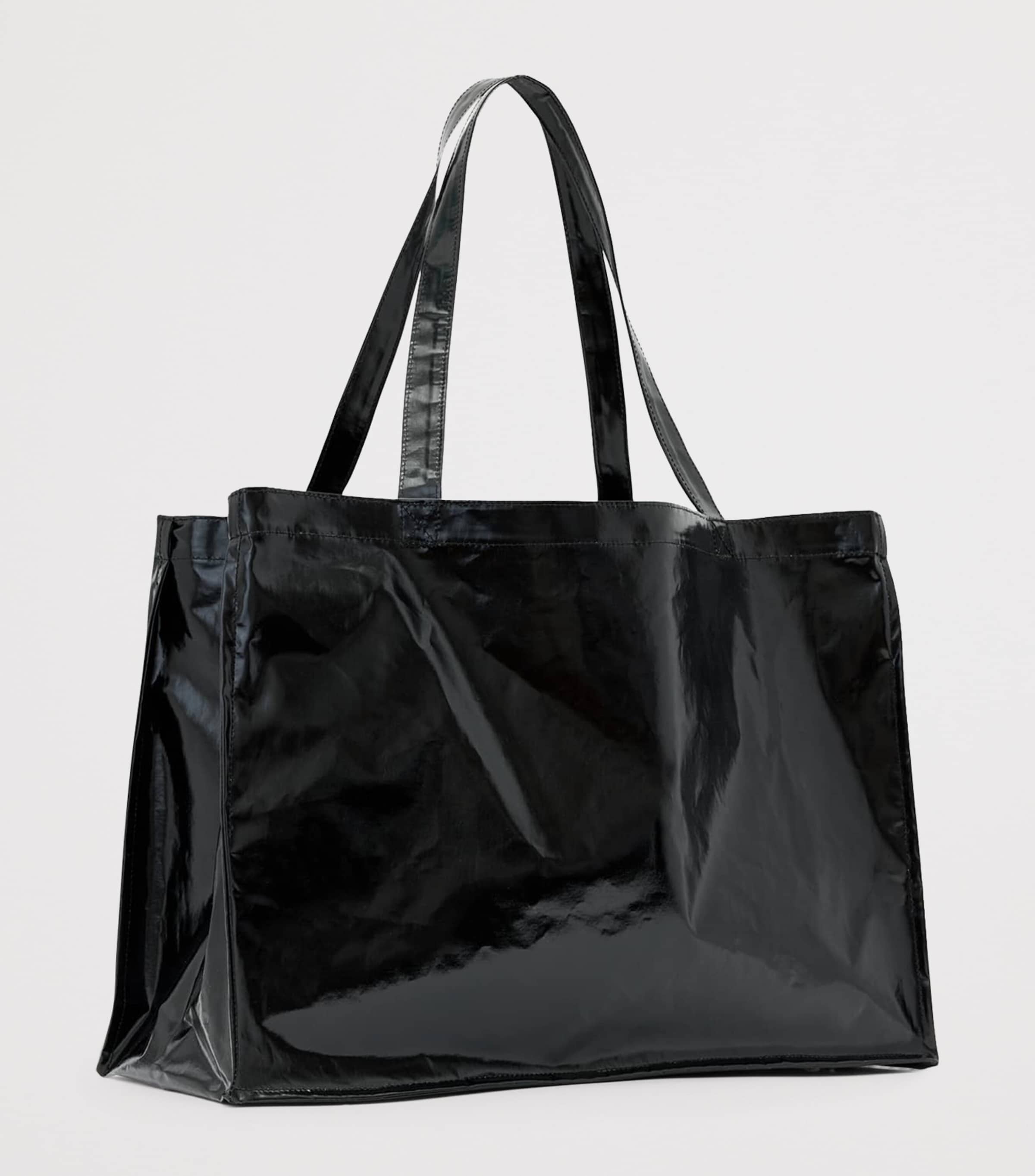 AllSaints Large Laminated Tote Bag Black Image 3