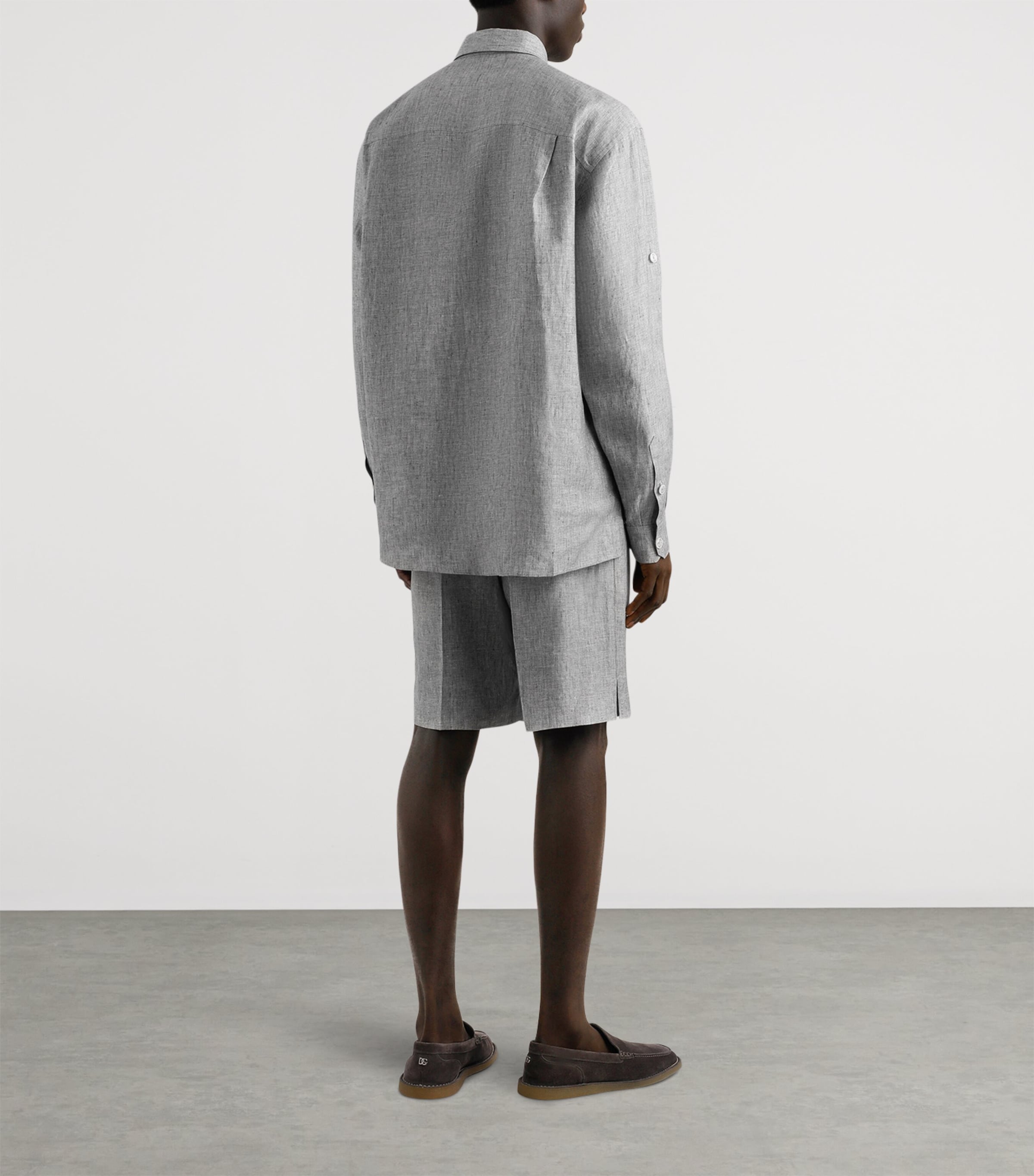 Linen Shirt S8290-MELANGE GREY Image 3