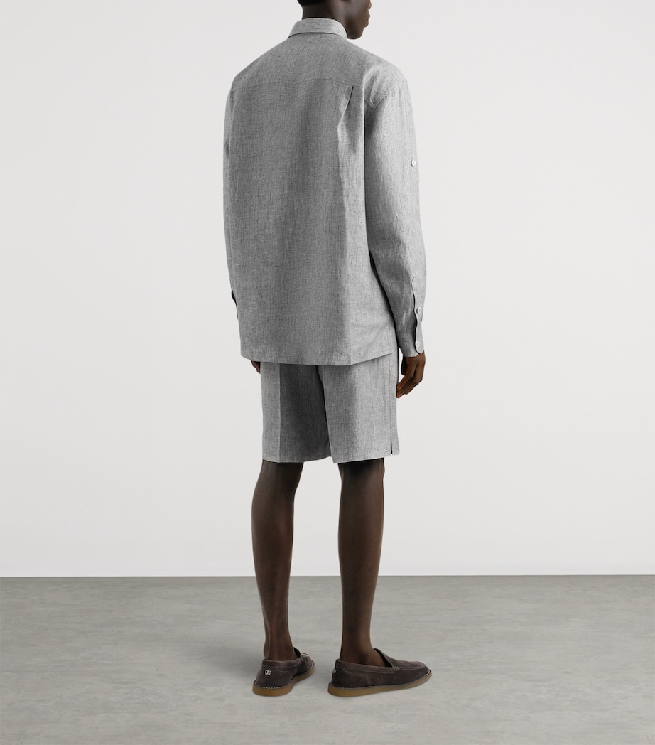 Linen Shirt S8290-MELANGE GREY Image 3