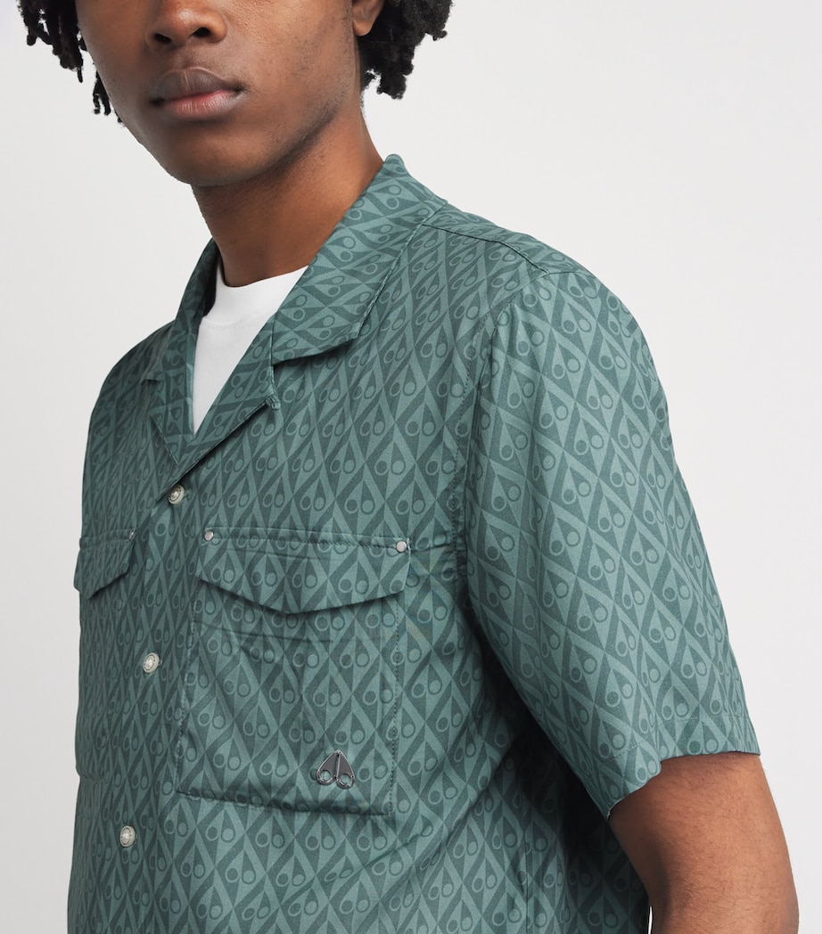 Moose Knuckles Mens Monogram Button-Up Shirt Dusty Jade Image 2
