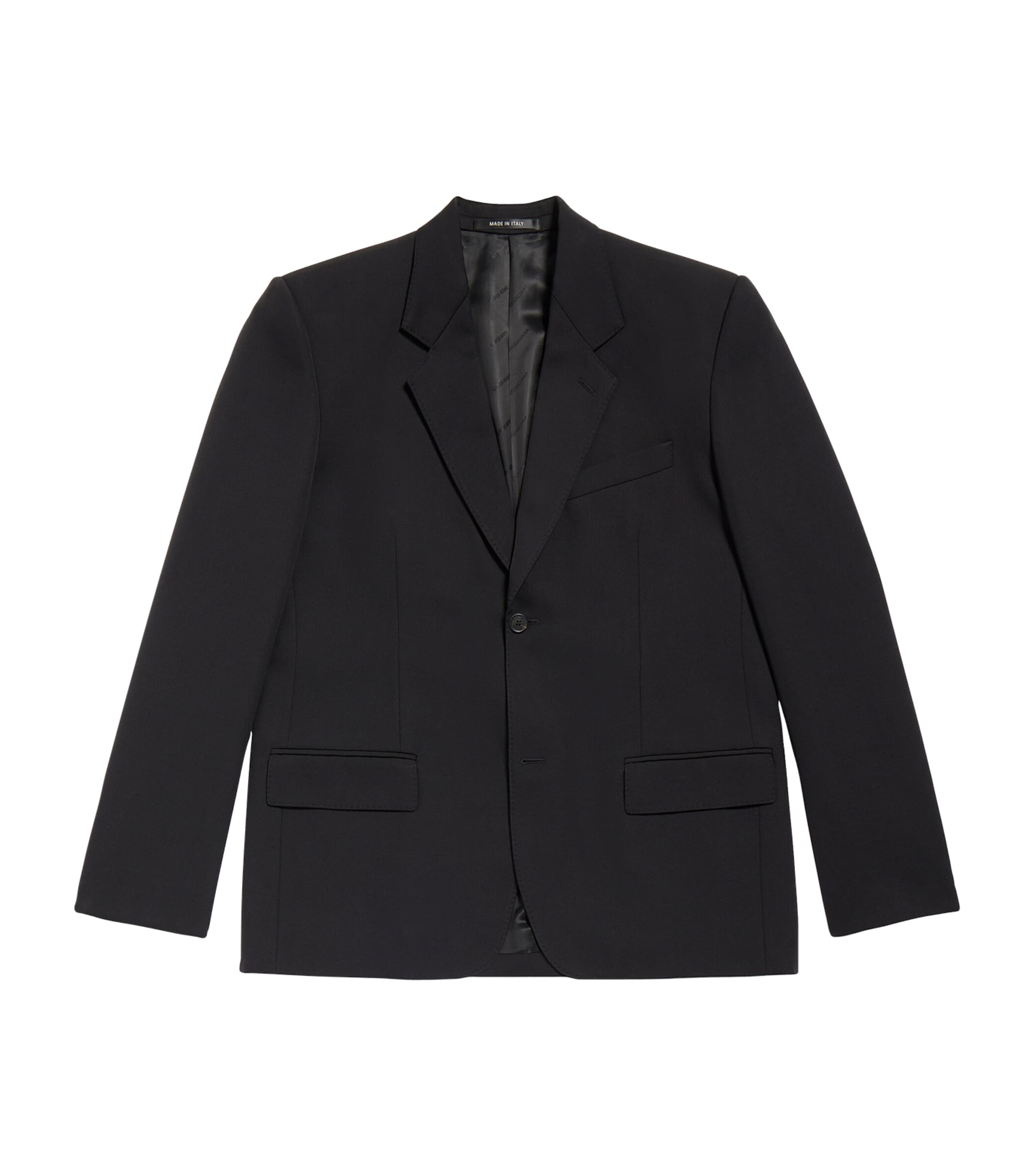 Balenciaga Black Wool Blazer With Single-button Closure In Black