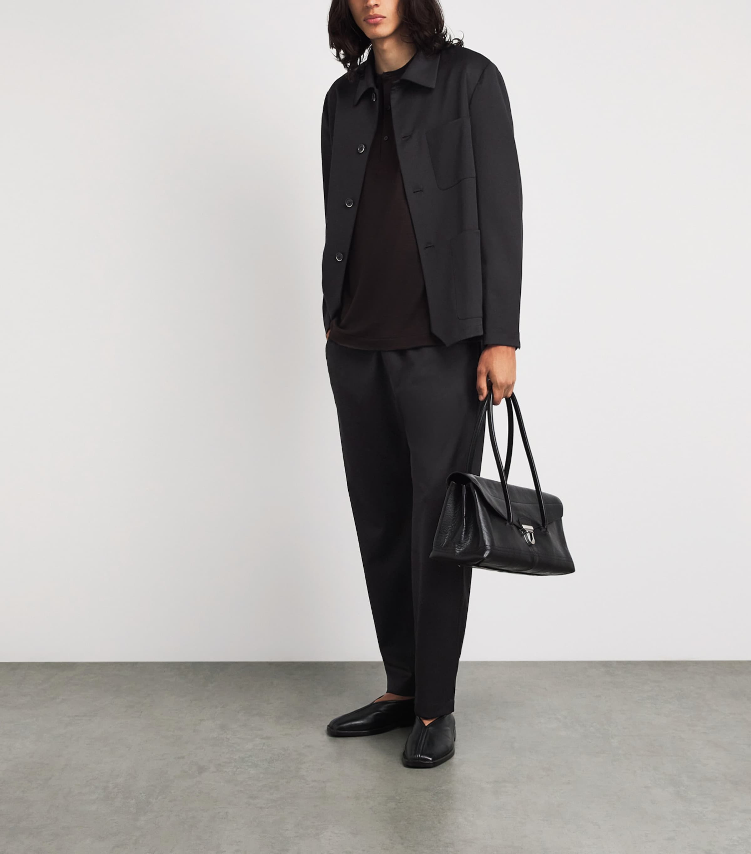 Barena Mens Virgin Wool Drawstring Trousers Nero Image 2