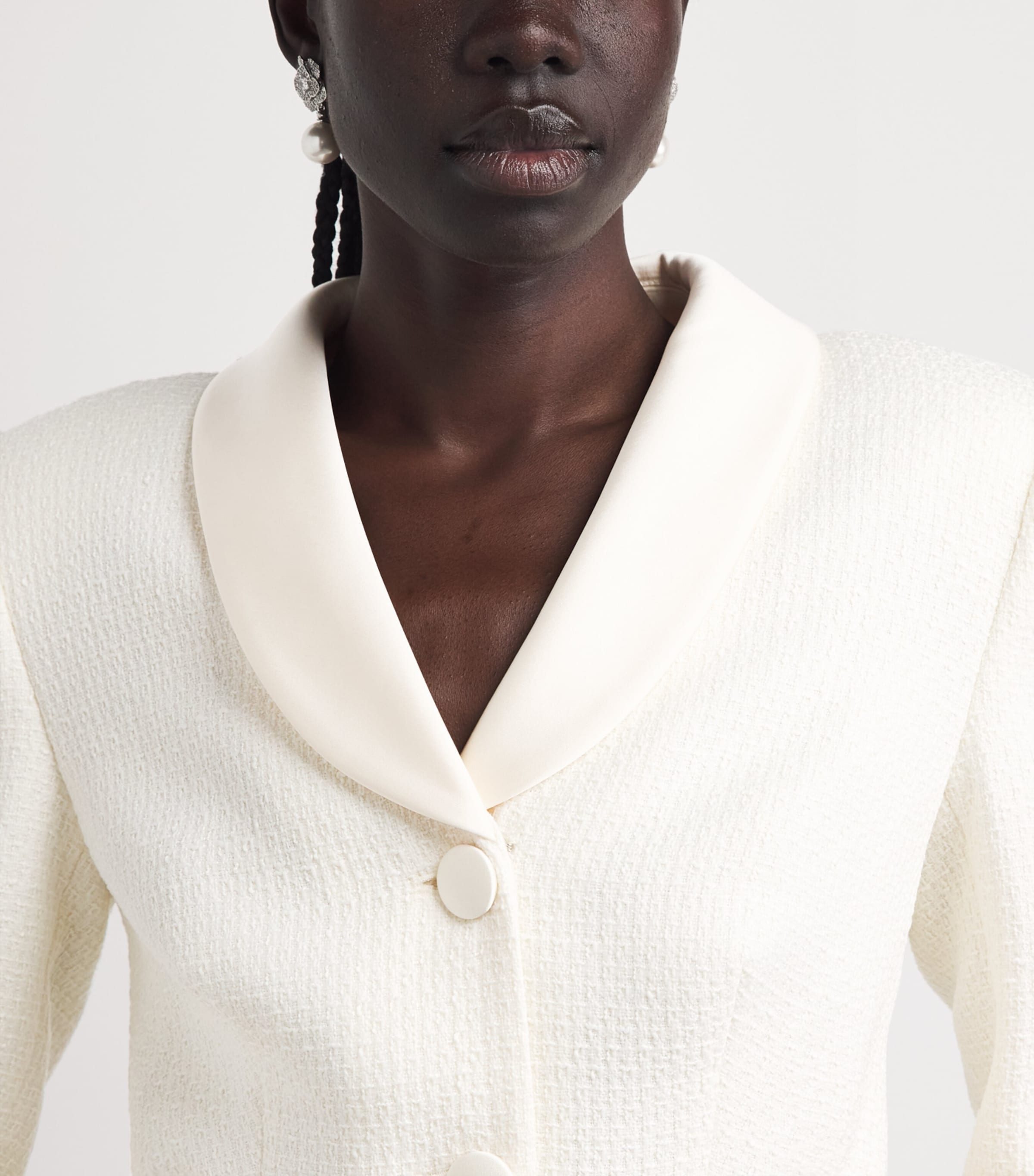Self-Portrait Womens Bouclé Midi Dress Cream Image 5
