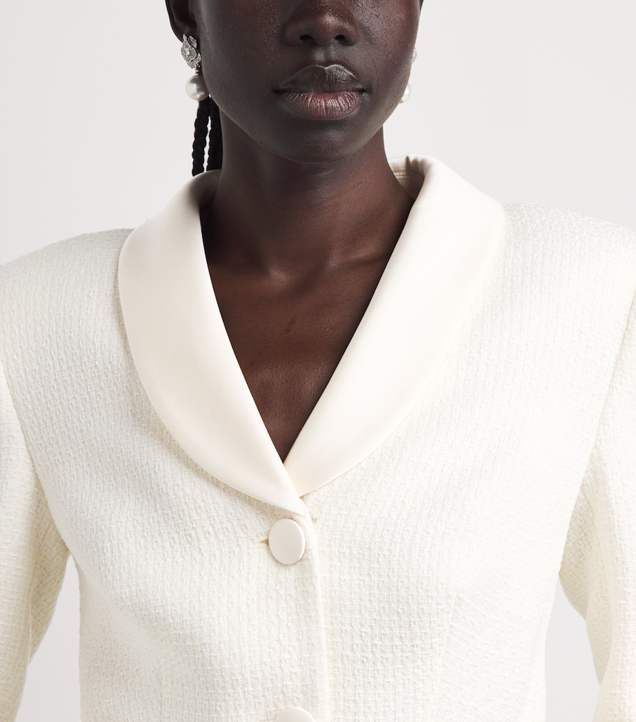 Self-Portrait Womens Bouclé Midi Dress Cream Image 5