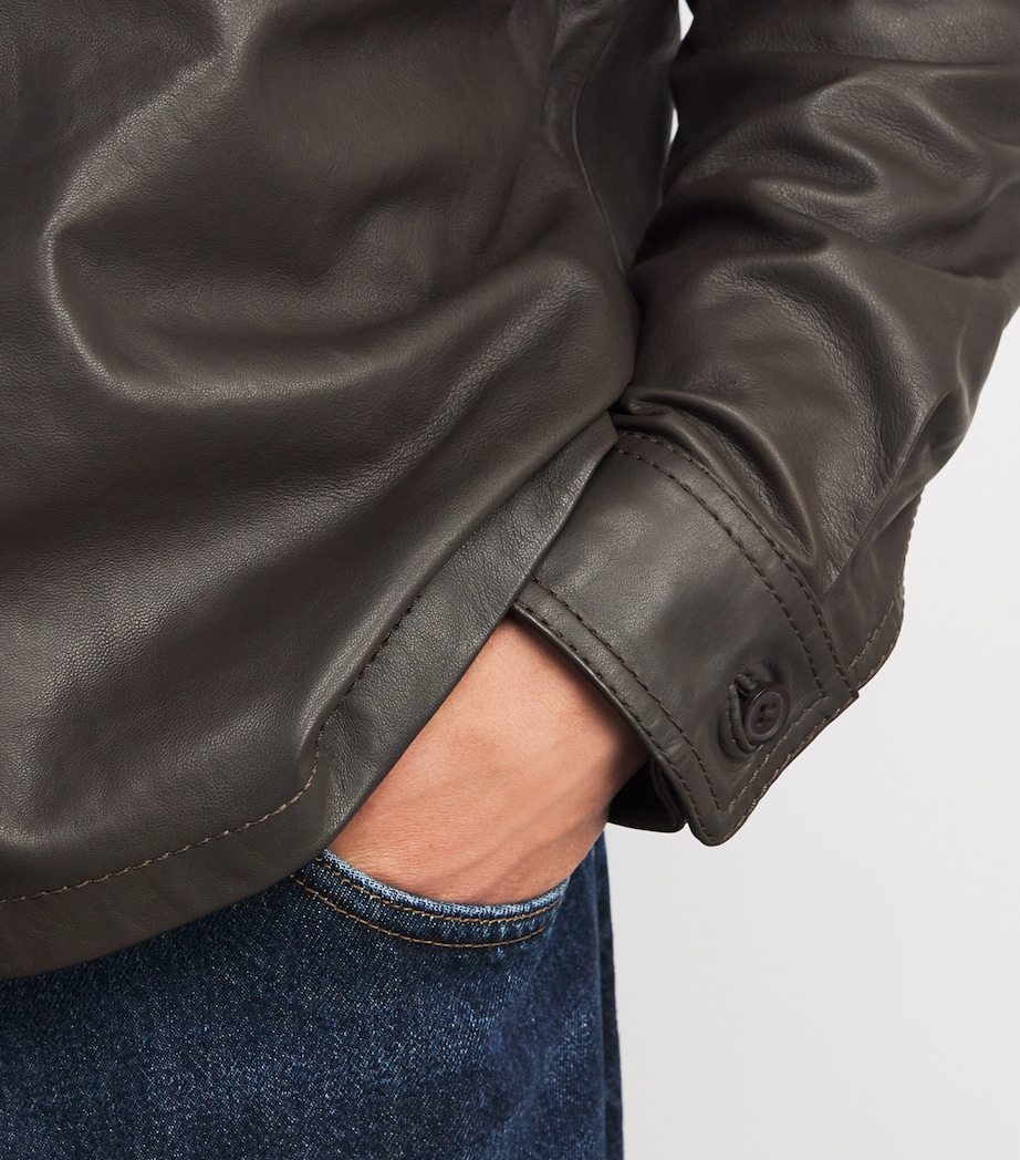 Leather Saruffo Overshirt TURKISH COFFEE Image 6