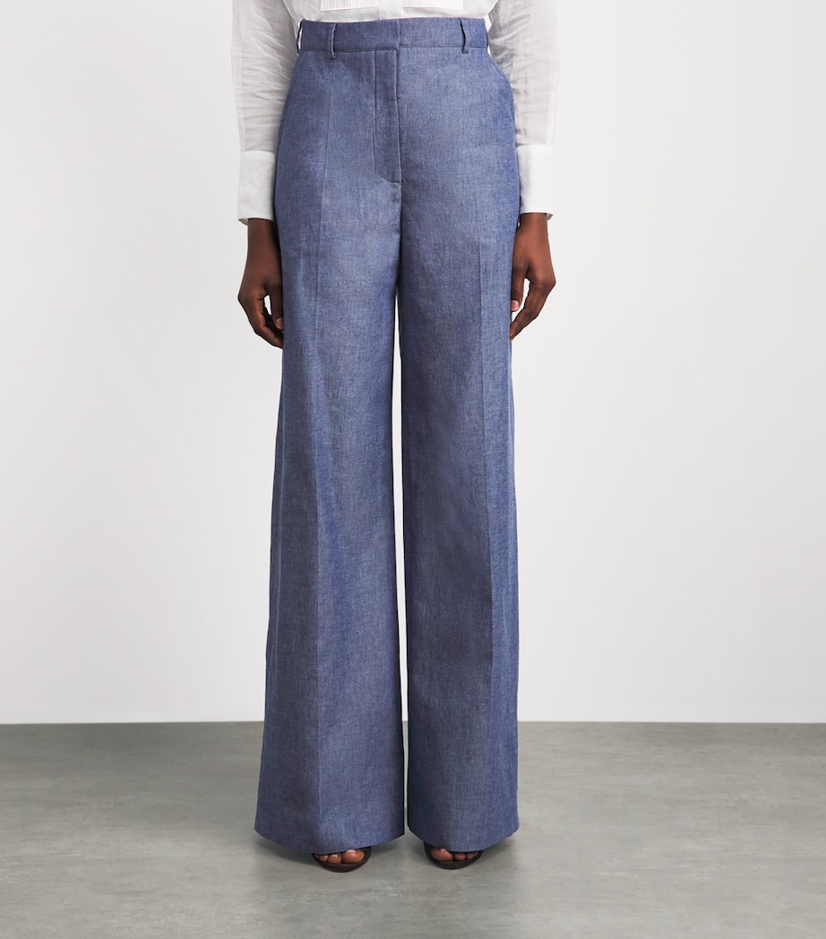 Safiyaa Womens Chambray Touca Trousers Blue Blend Image 4