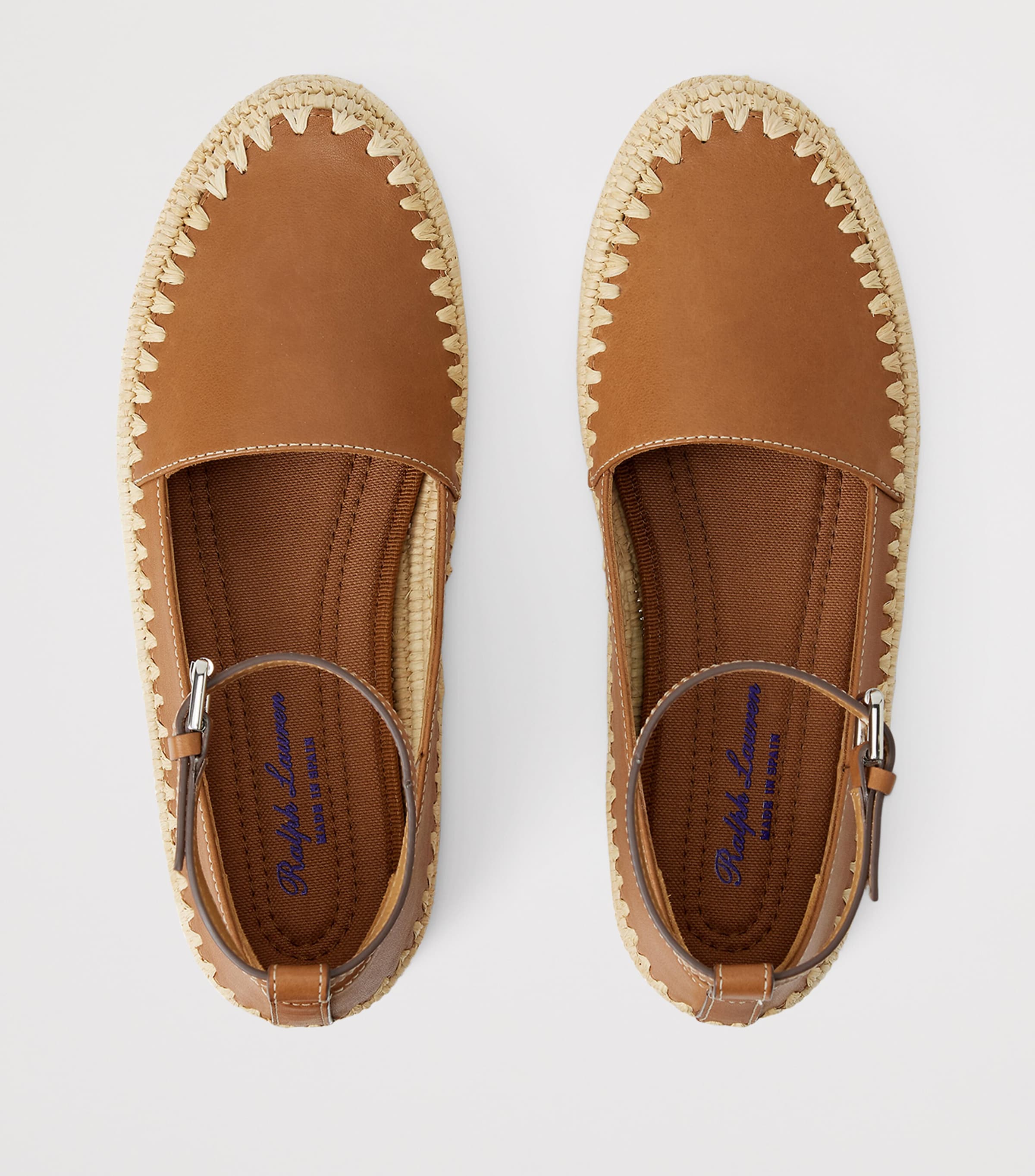 Calf Leather Barlowe Wedge Espadrilles 110 RL GOLD Image 2